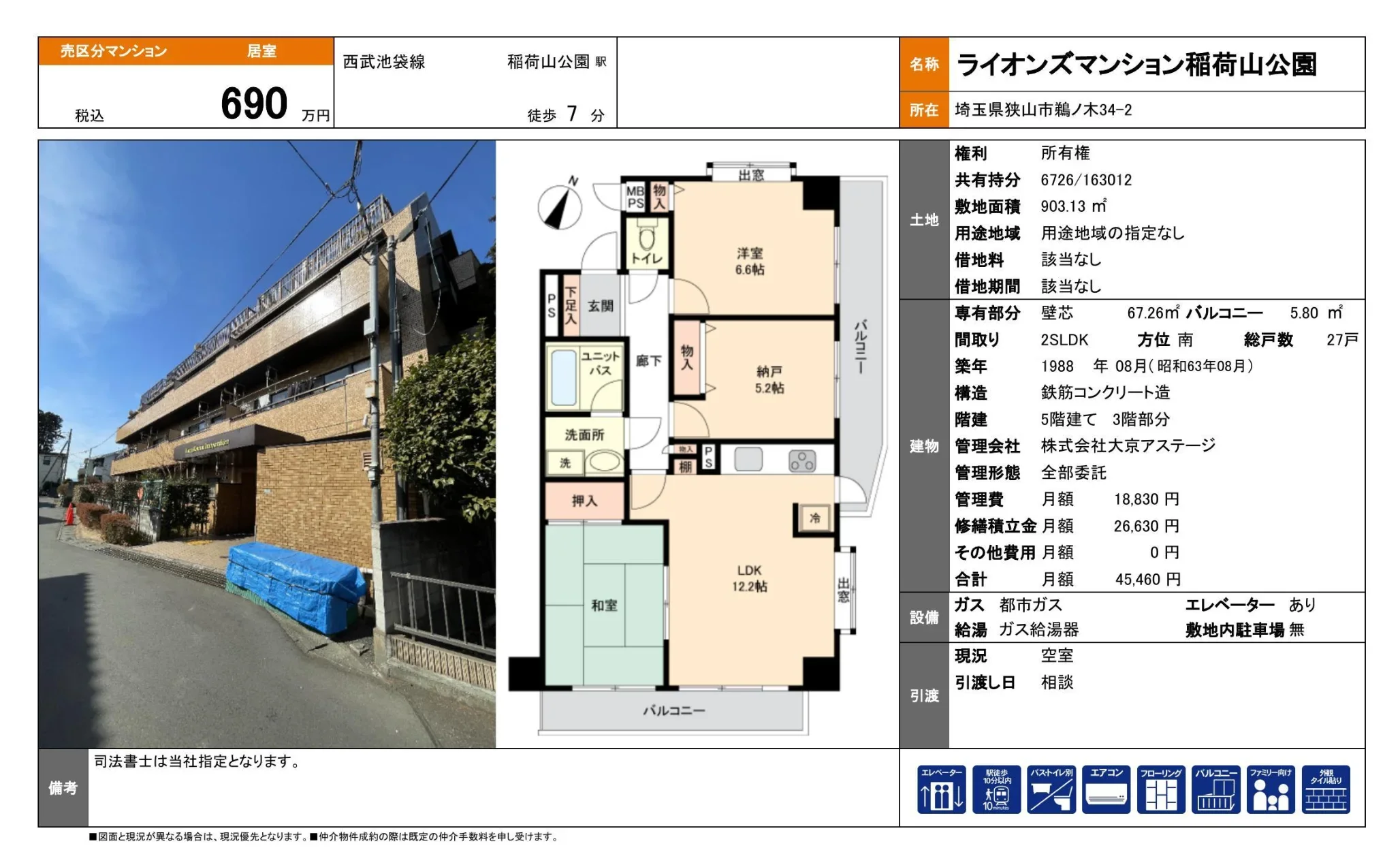 Vintage 2-Bedroom Condo Near Station in Unoki 2