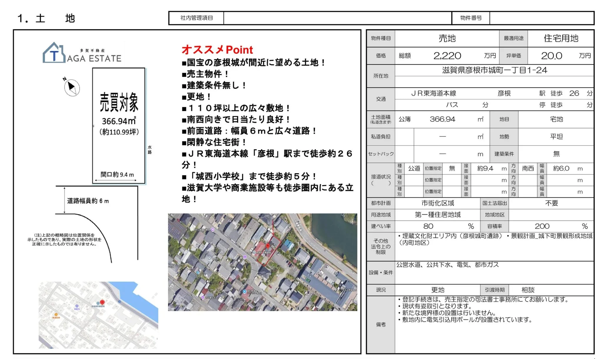 Land in Shiromachi 10