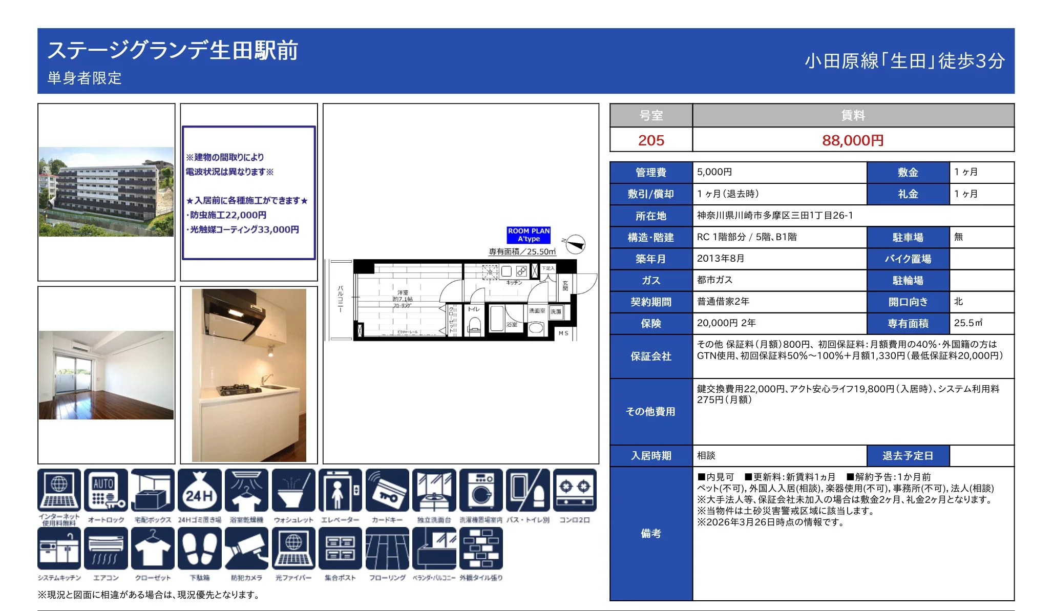 ステージグランデ生田駅前 205号 0