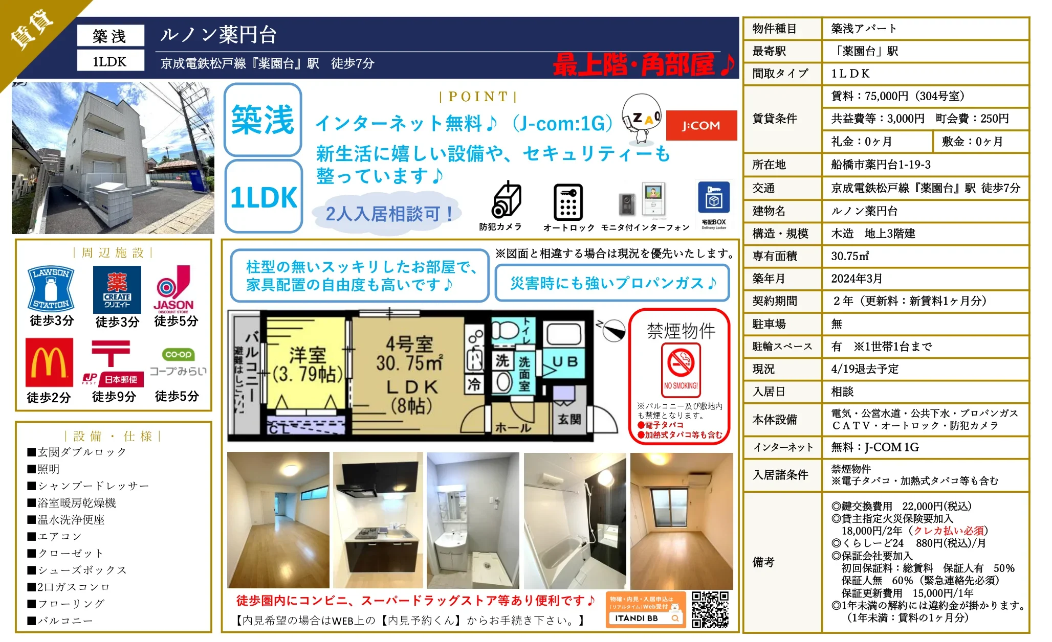 ルノン薬園台 304号 0
