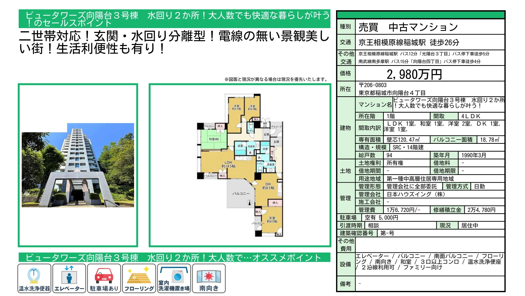 ビュータワーズ向陽台3号棟 1号 0