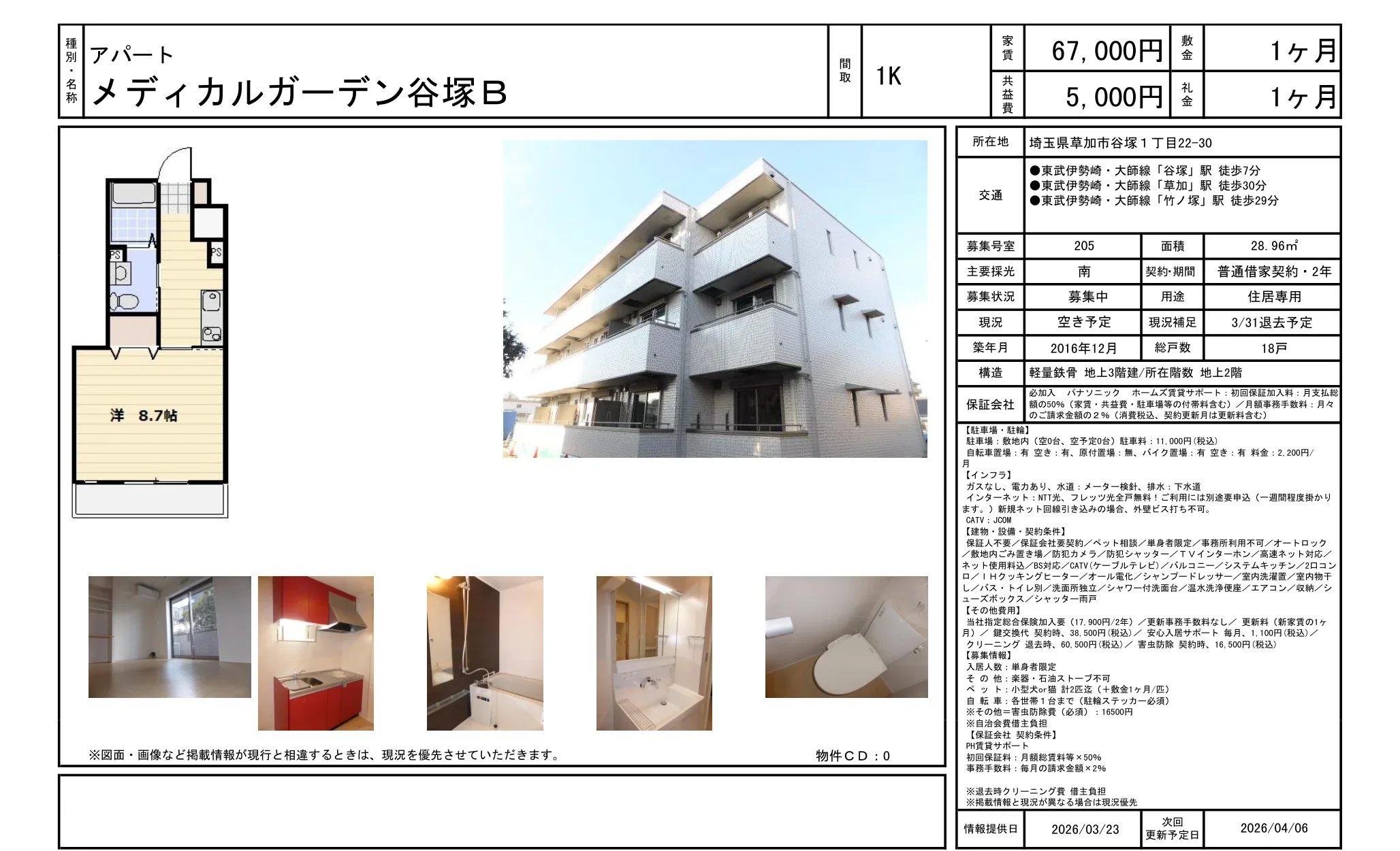 メディカルガーデン谷塚B 205号 0