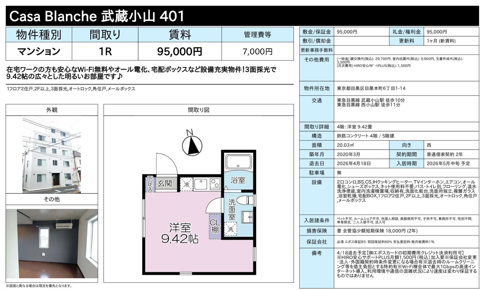 Casa Blanche 武蔵小山 401 401 0