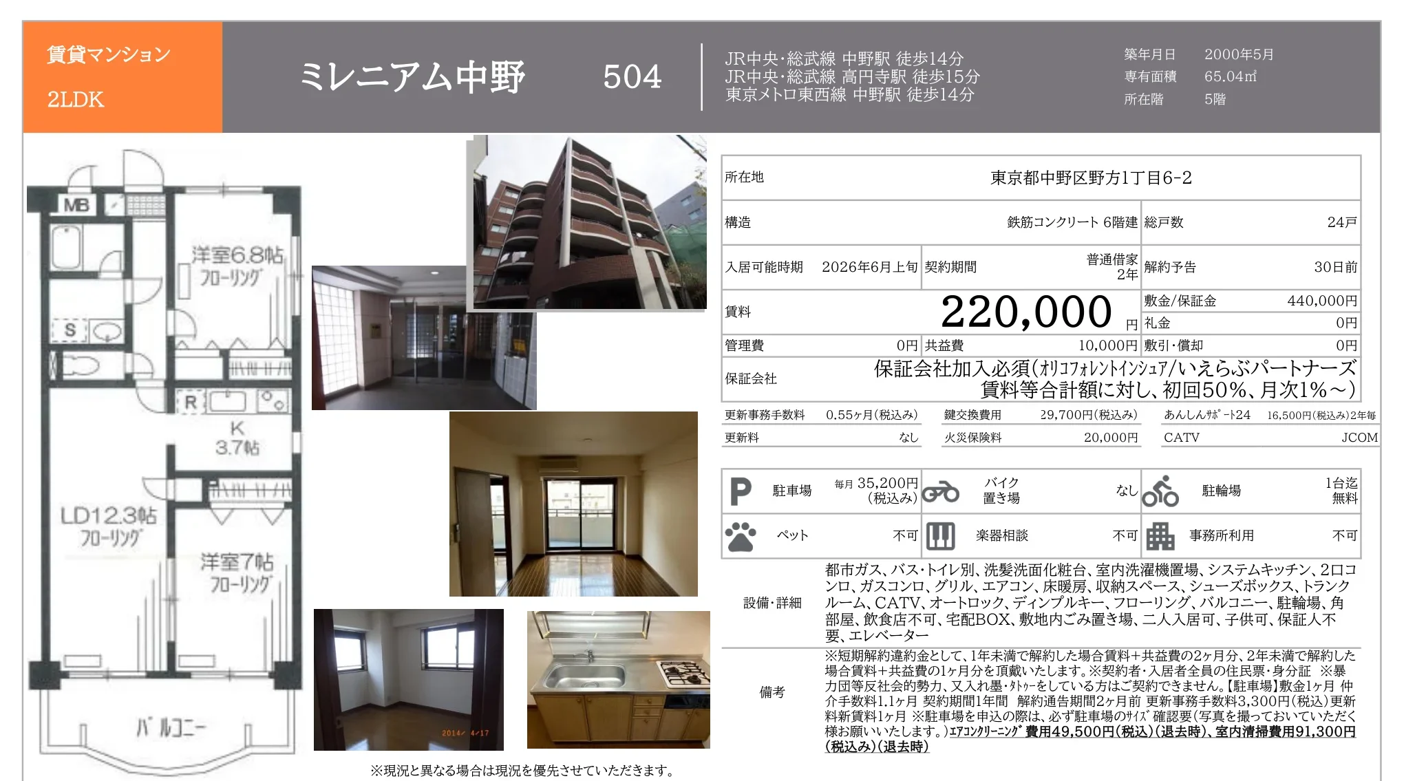 ミレニアム中野 504 0