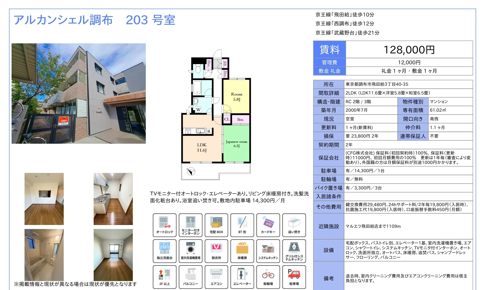 アルカンシェル調布 203号室 203号 0