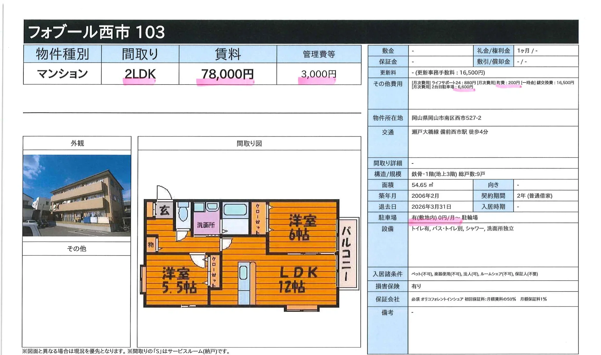 フォブール西市 103 103号 0