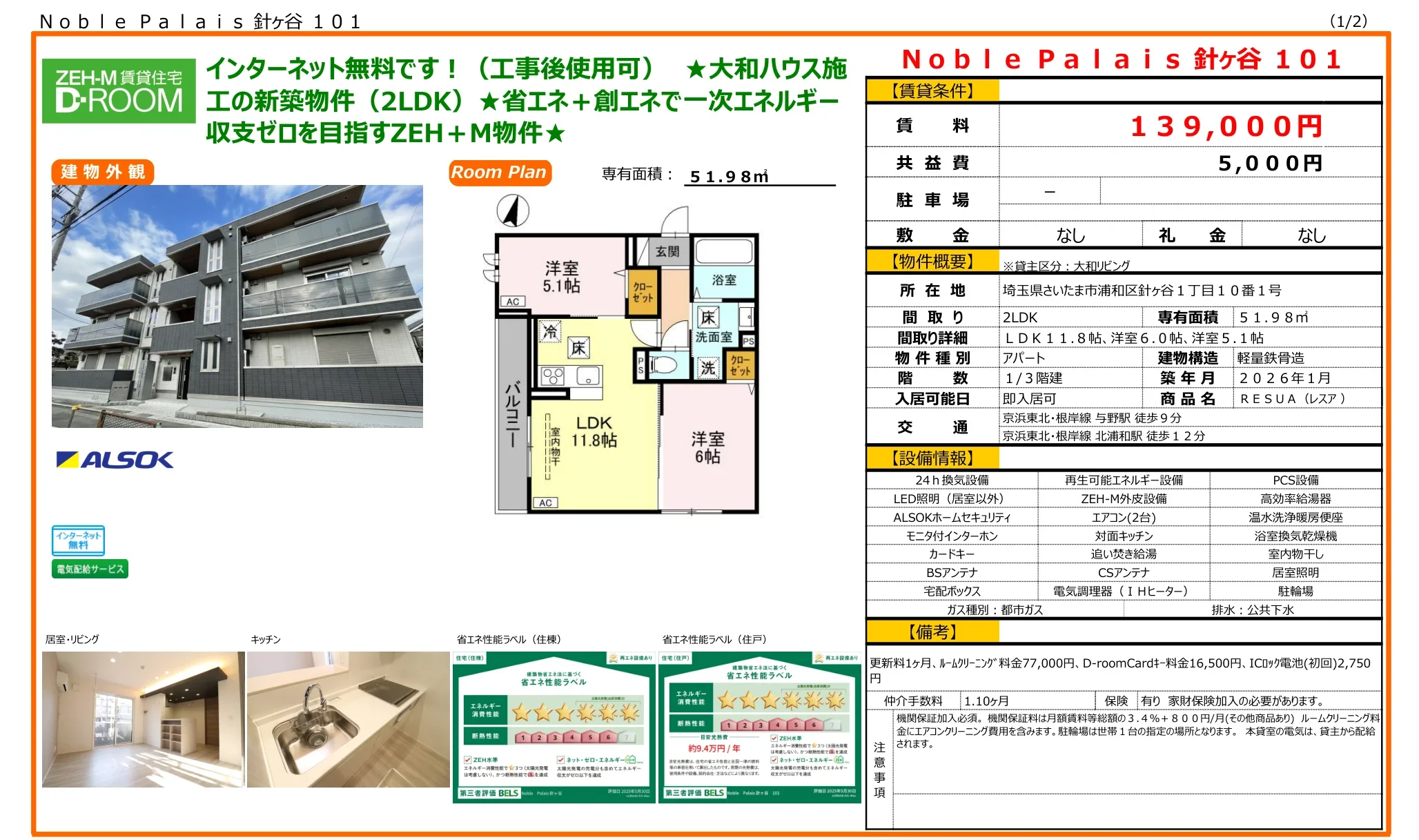 Noble Palais 針ヶ谷 101号 0