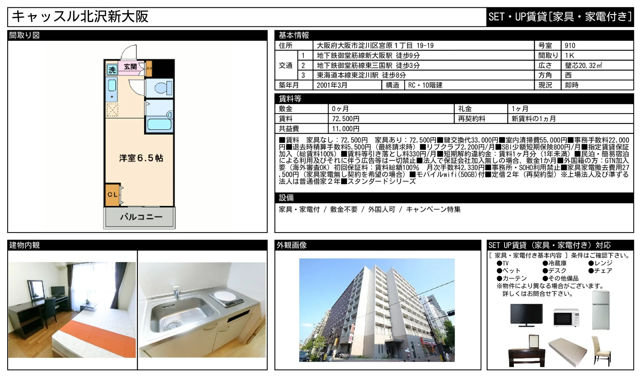キャッスル北沢新大阪 910 0