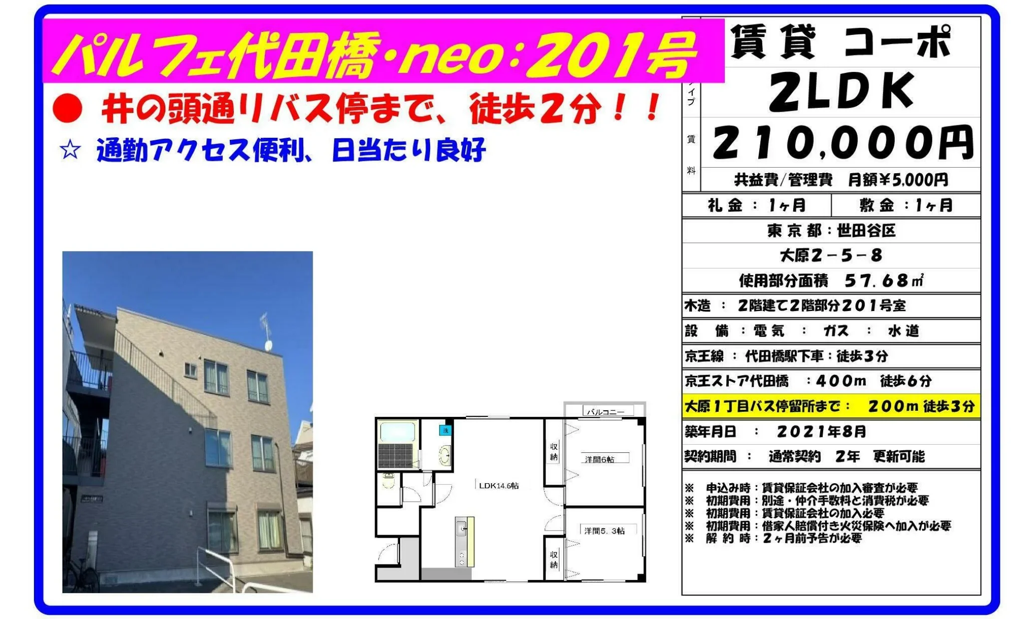 パルフェ代田橋・neo 201号 0