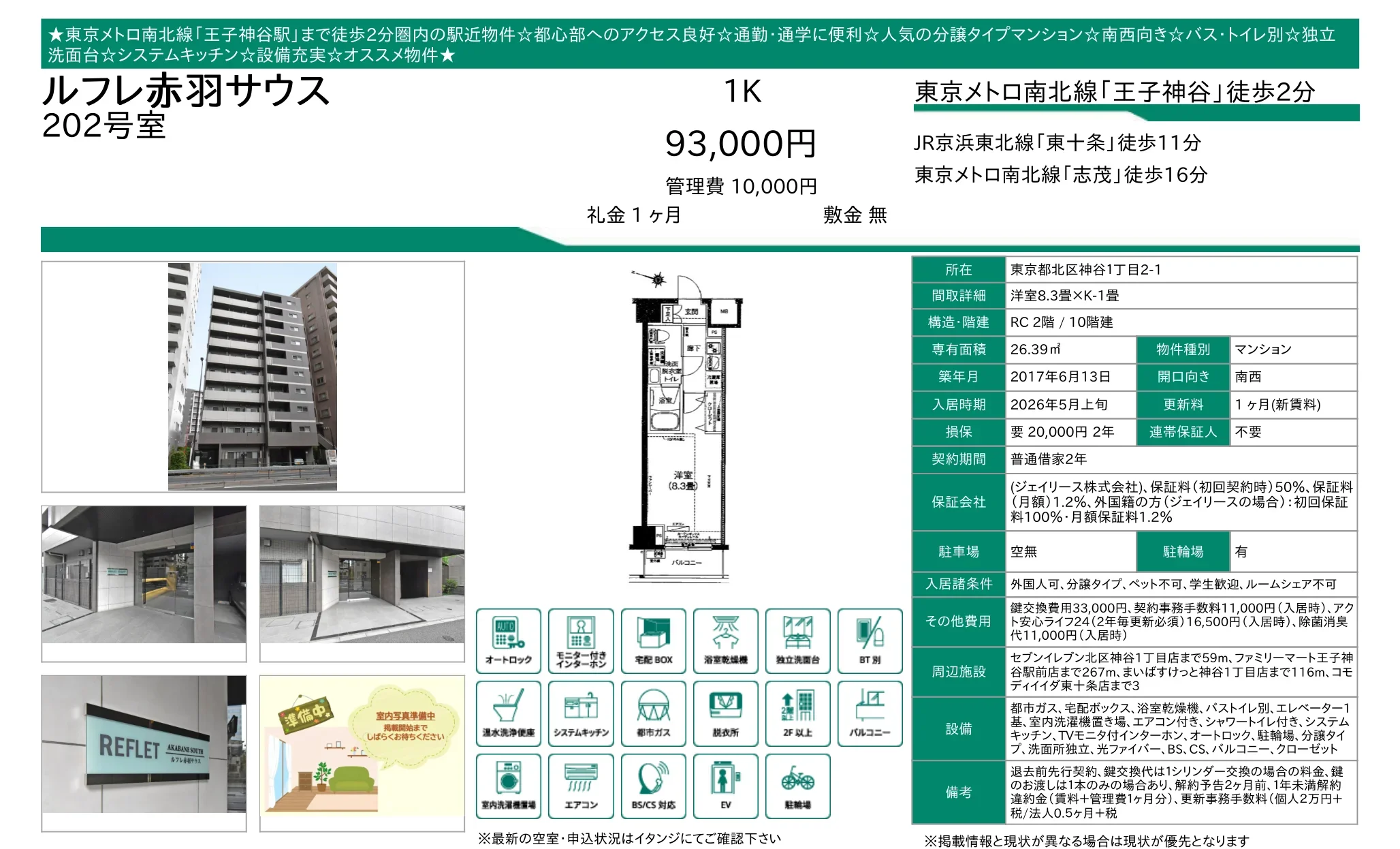 ルフレ赤羽サウス 202号 0