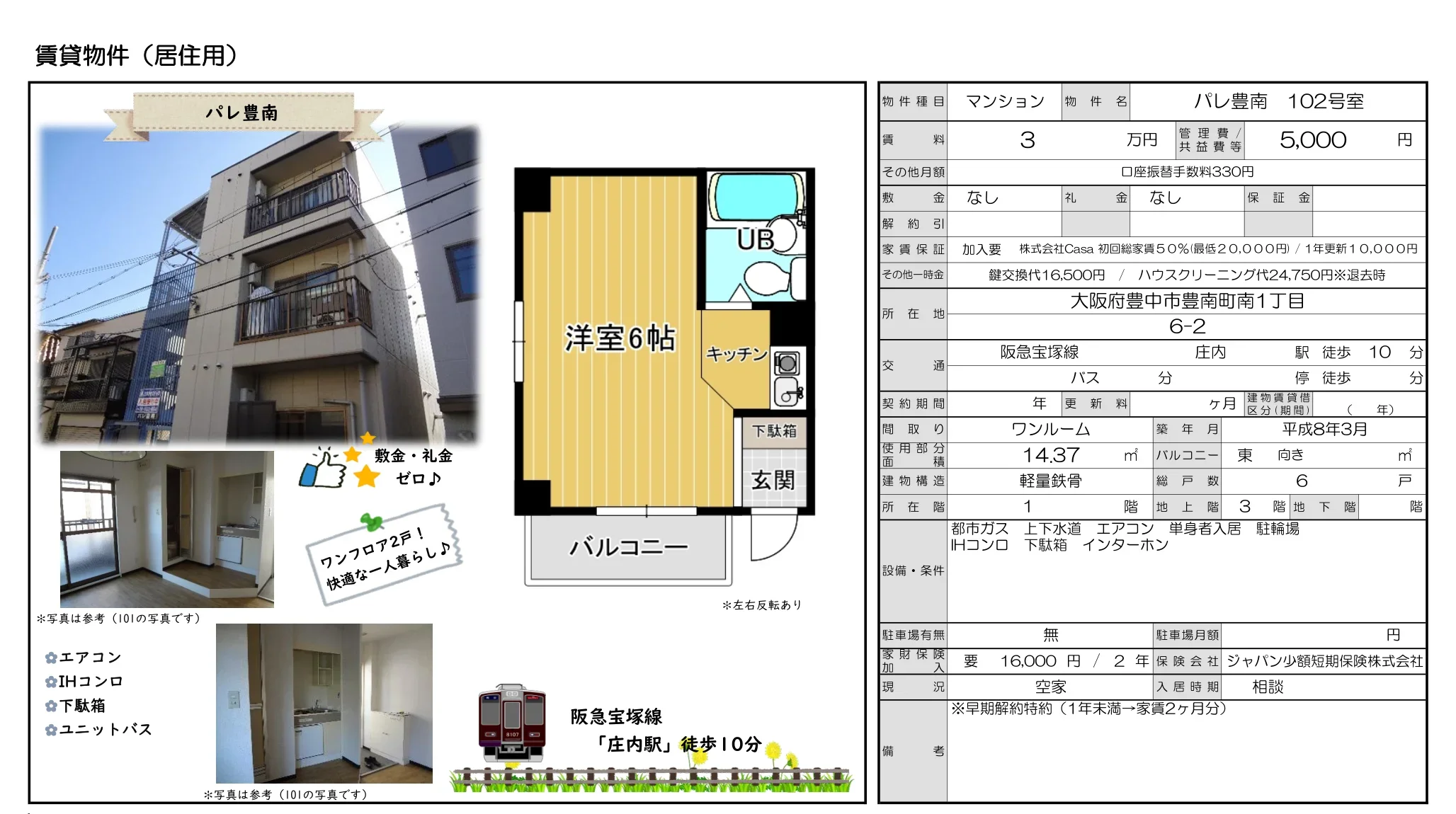 パレ豊南 102号室 102号 0