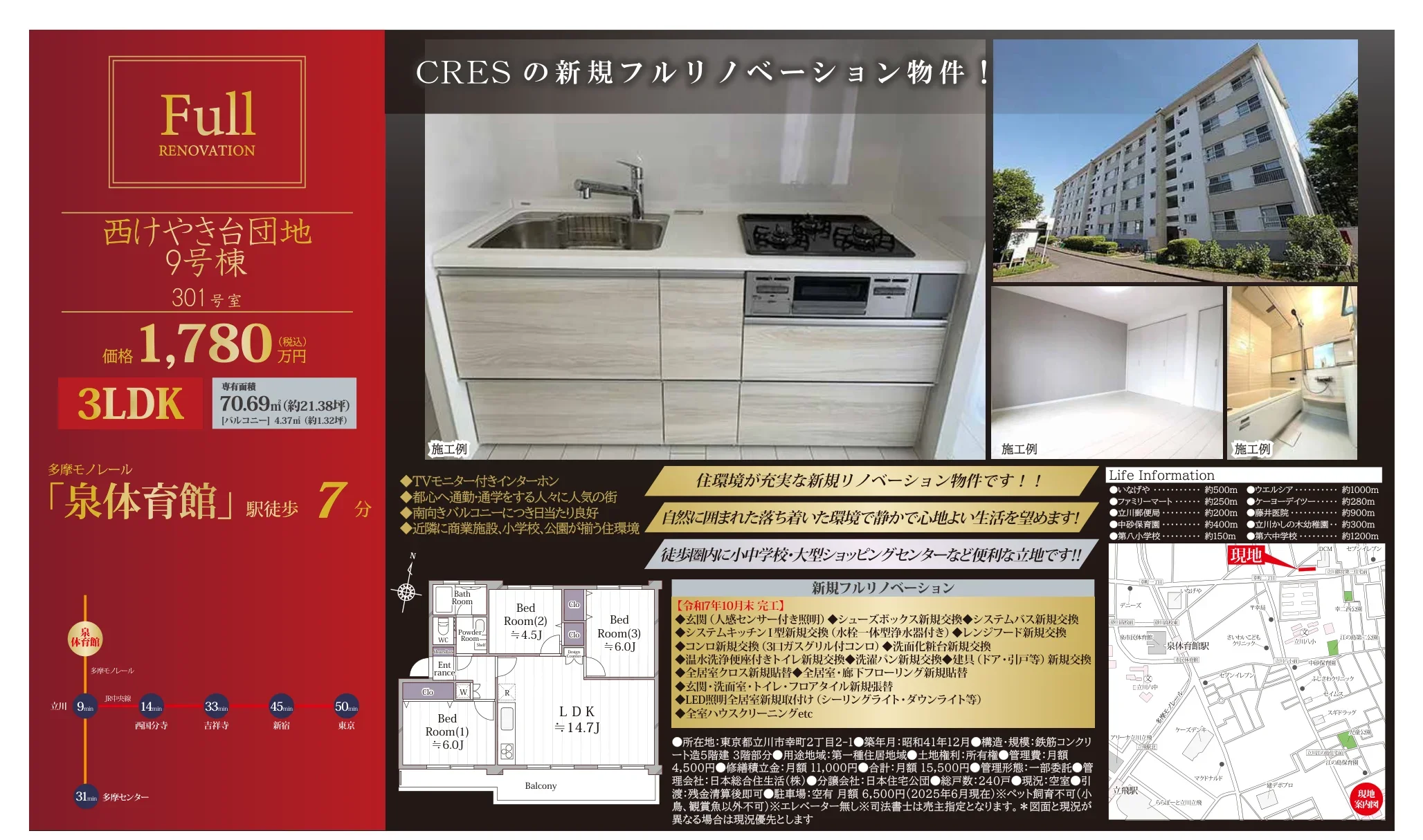 新規リノベーション物件西けやき台団地 301号 0