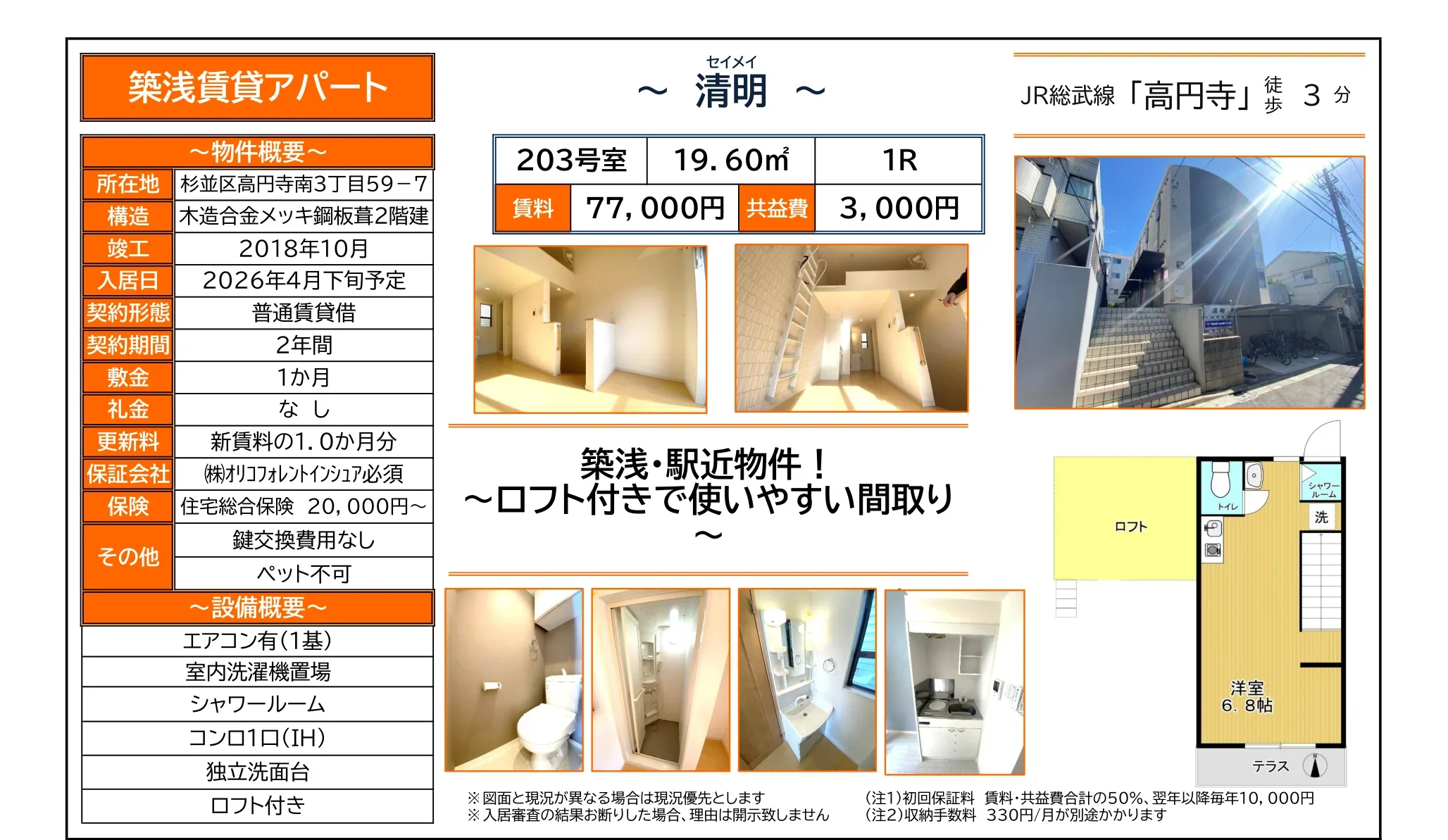 築浅賃貸アパート 203号 0