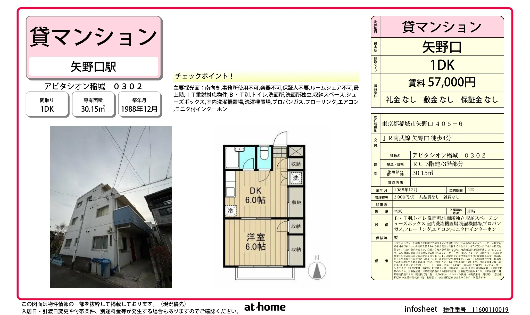 アビタシオン稲城 0302 405-6号 0