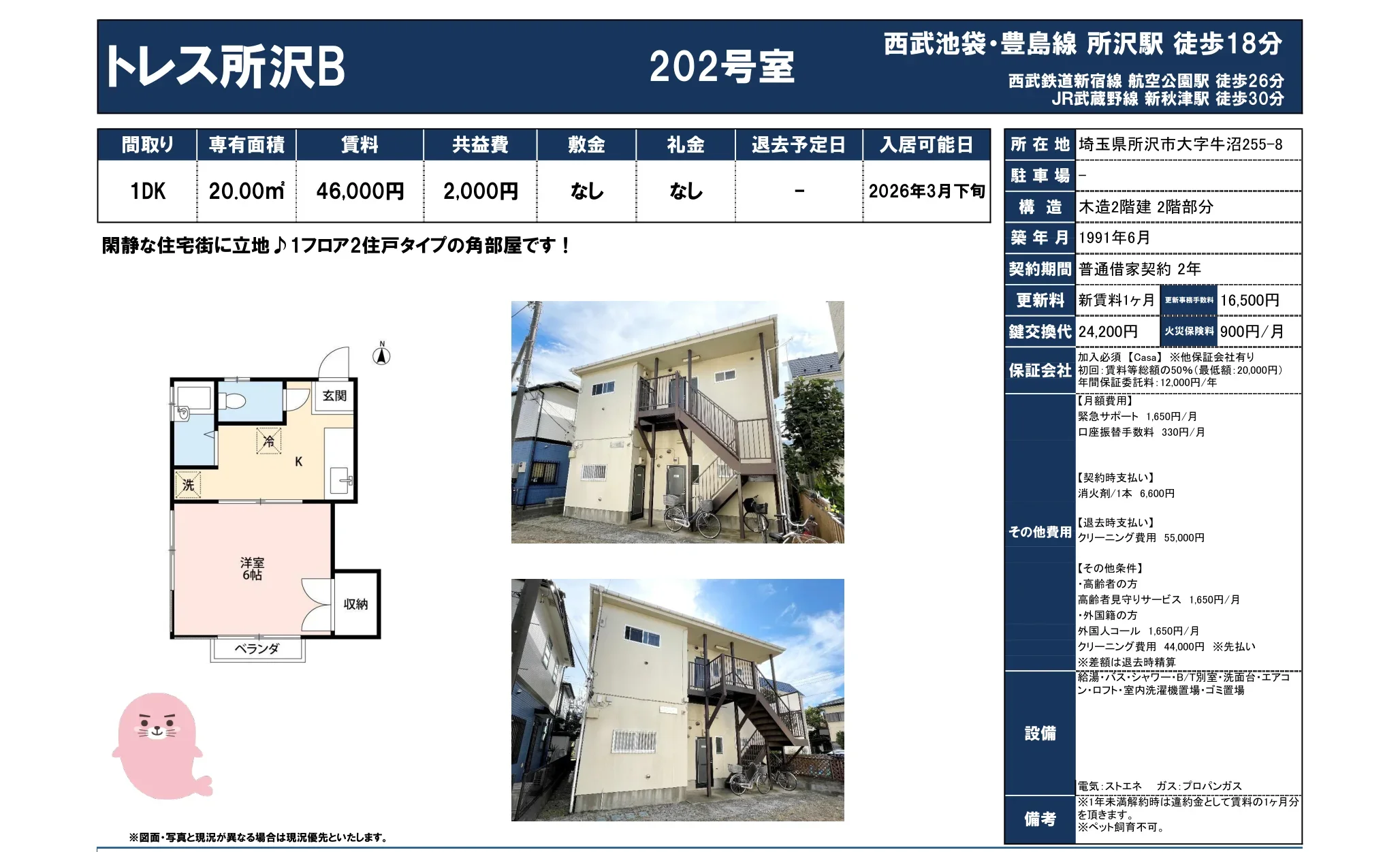 トレス所沢B 202号 0