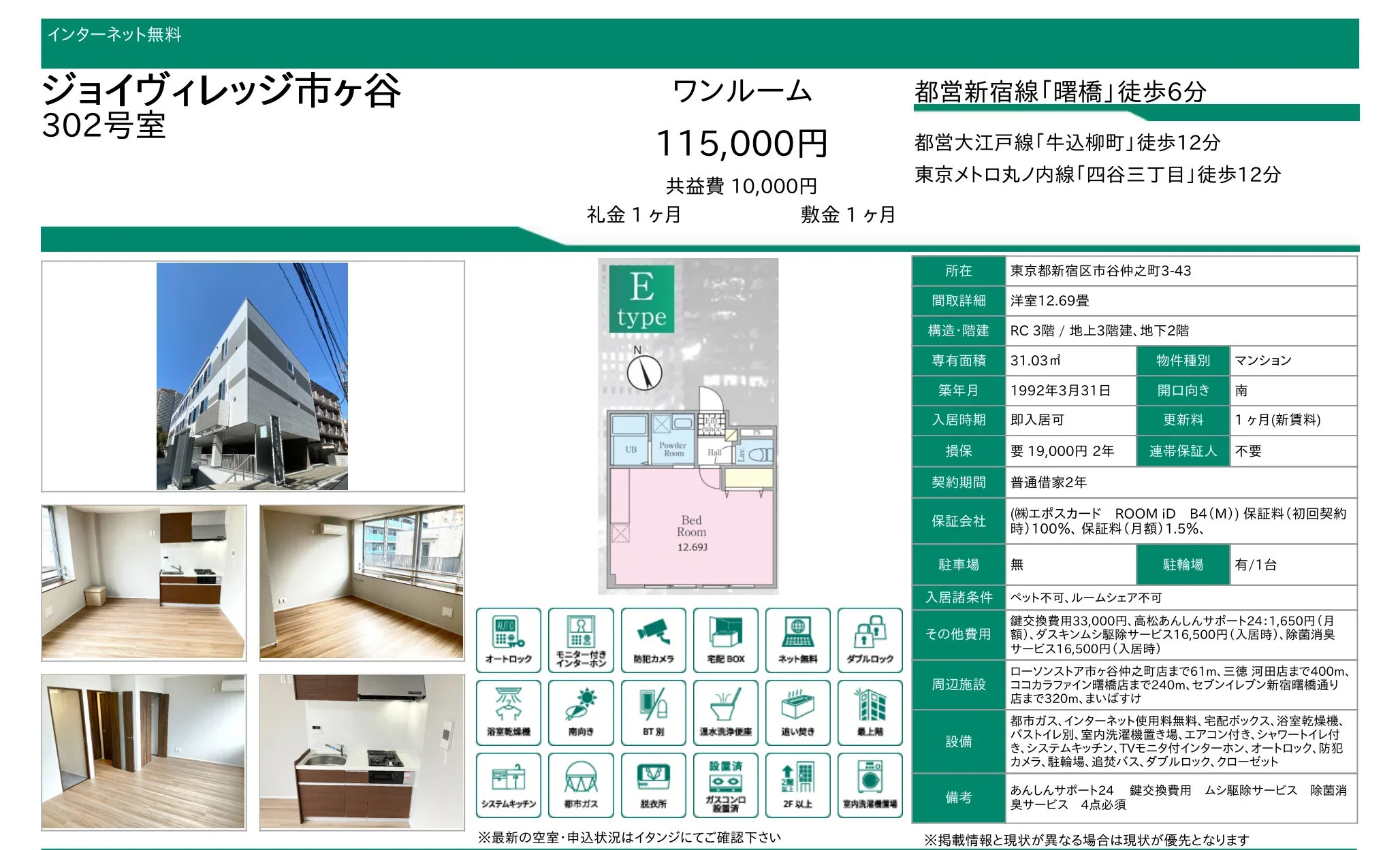 ジョイヴィレッジ市ヶ谷 302号室 302号 0