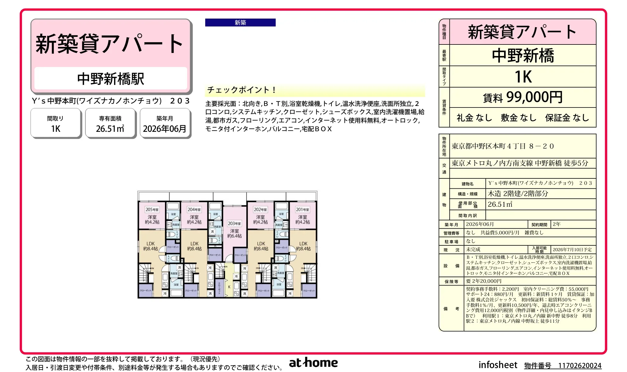 Y's中野本町 203 0