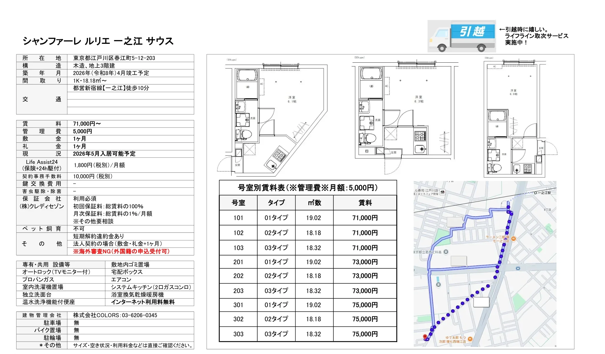 シャンファーレルリエー之江 サウス 203号 0