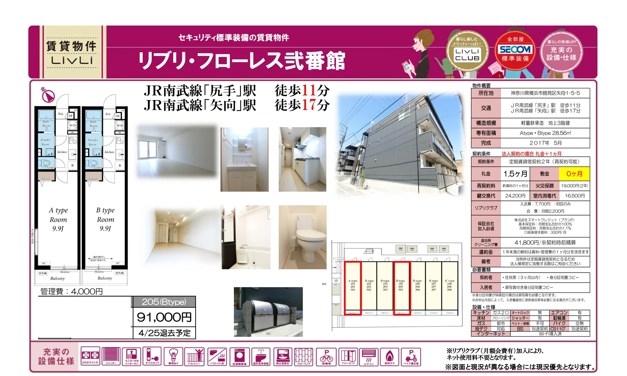 リブリ・フローレス弐番館 208号 0