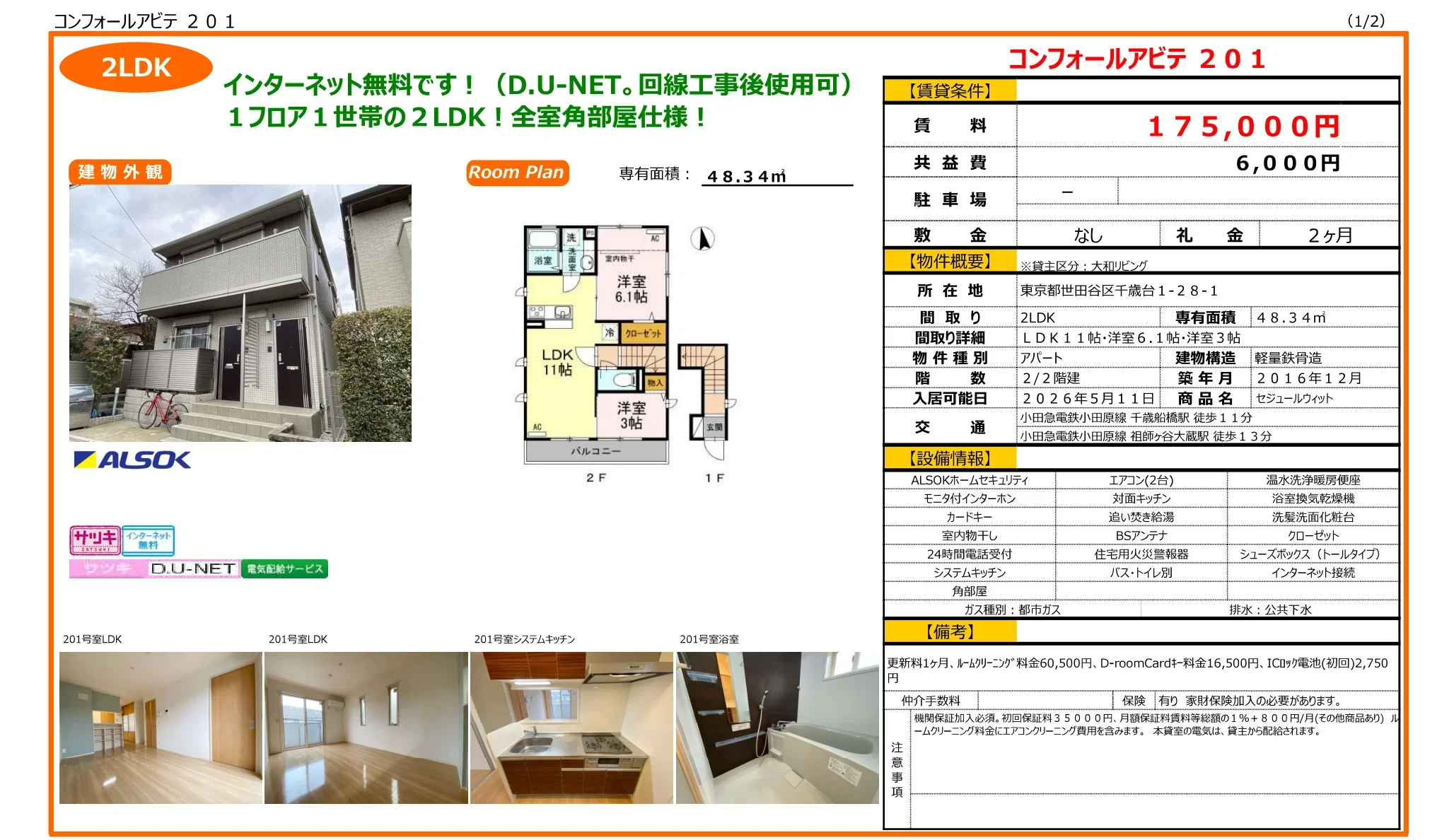 コンフォールアビテ 201 201号 0