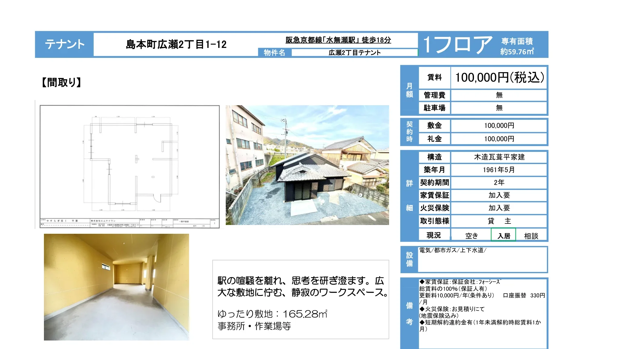 大阪府三島郡島本町広瀬２丁目１－１２ 店舗戸建 0