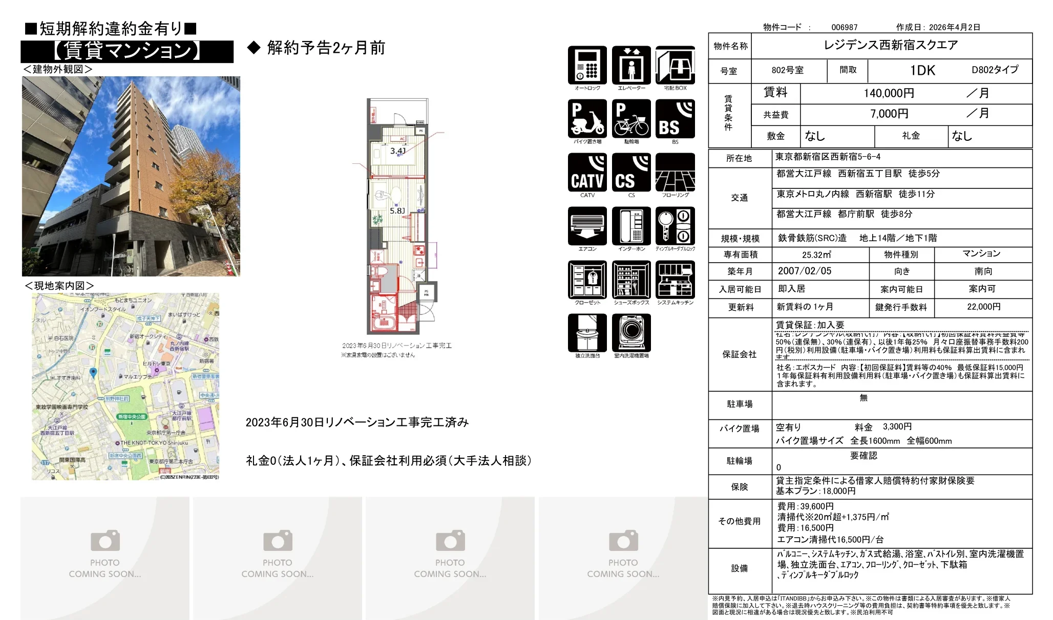レジデンス西新宿スクエア 802号室 0