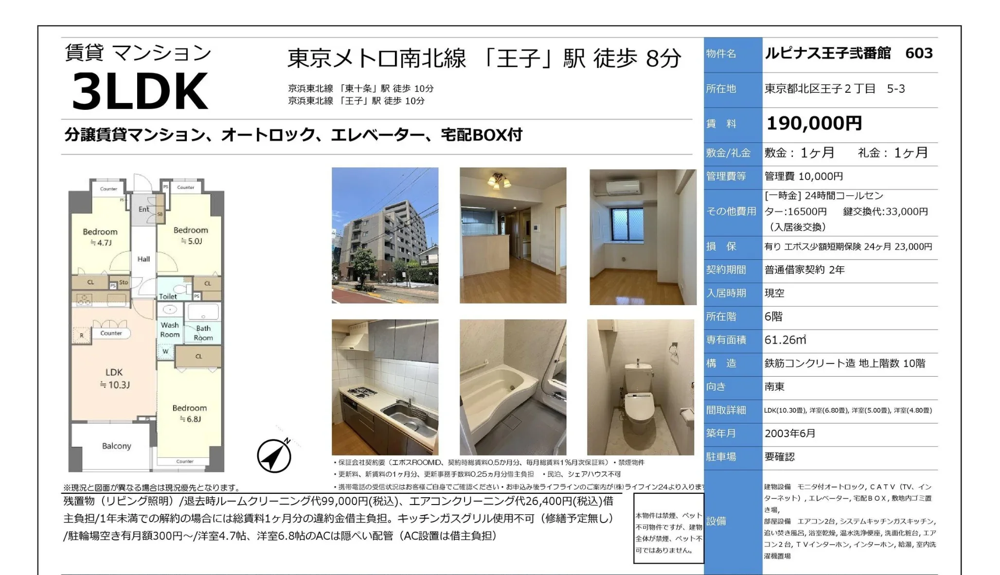 ルピナス王子弐番館 603 0