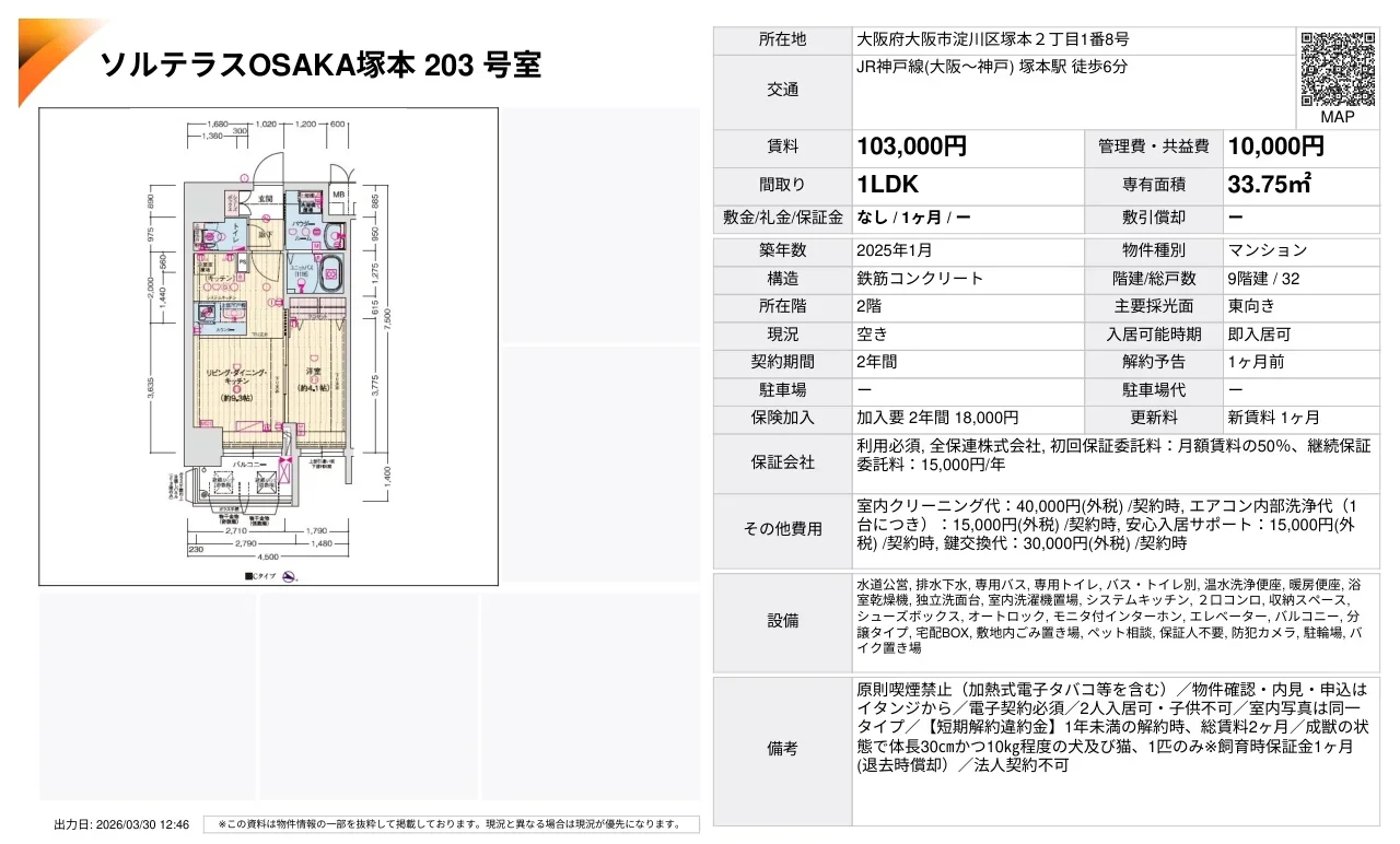ソルテラスＯＳＡＫＡ塚本 1
