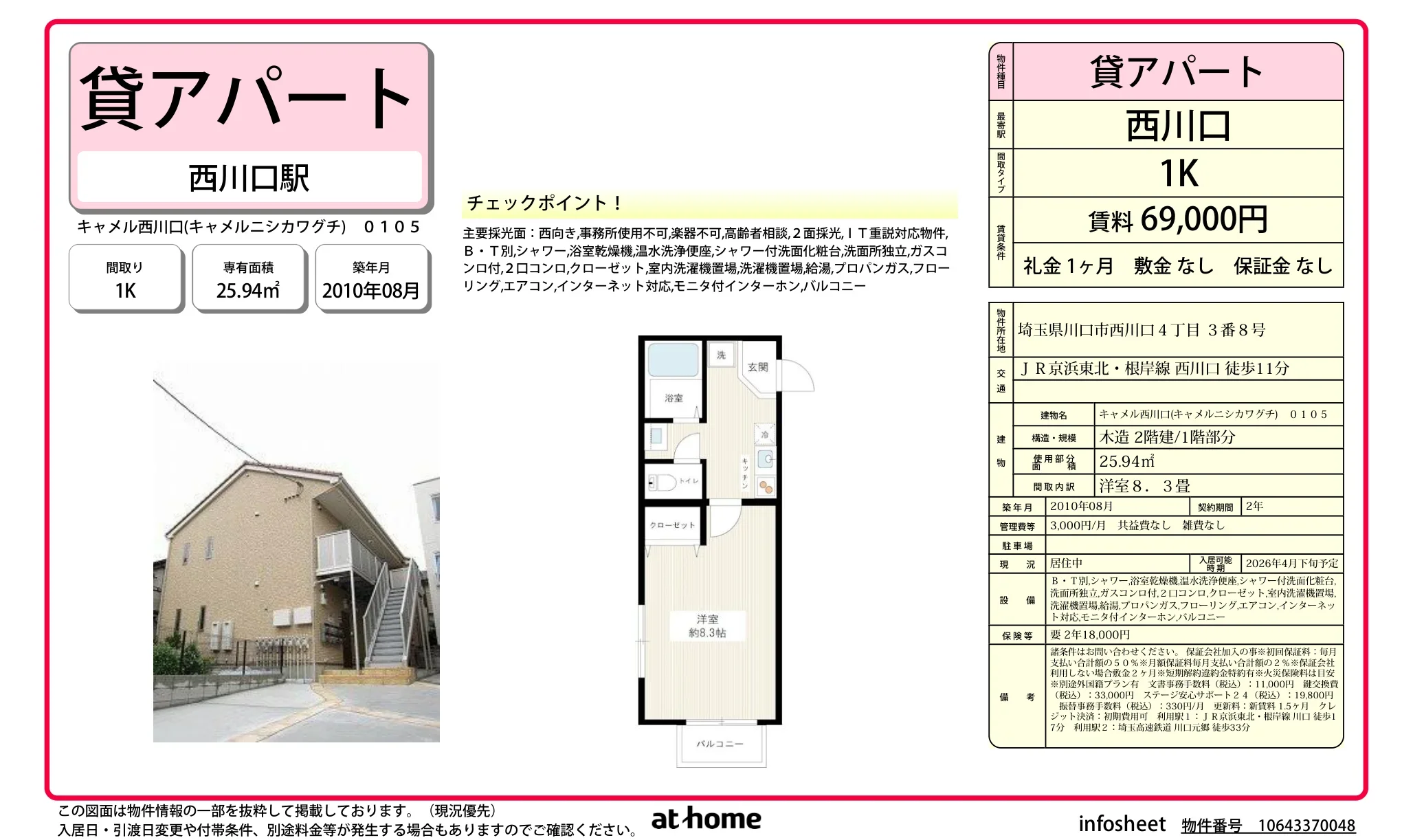 キャメル西川口 0105号 0