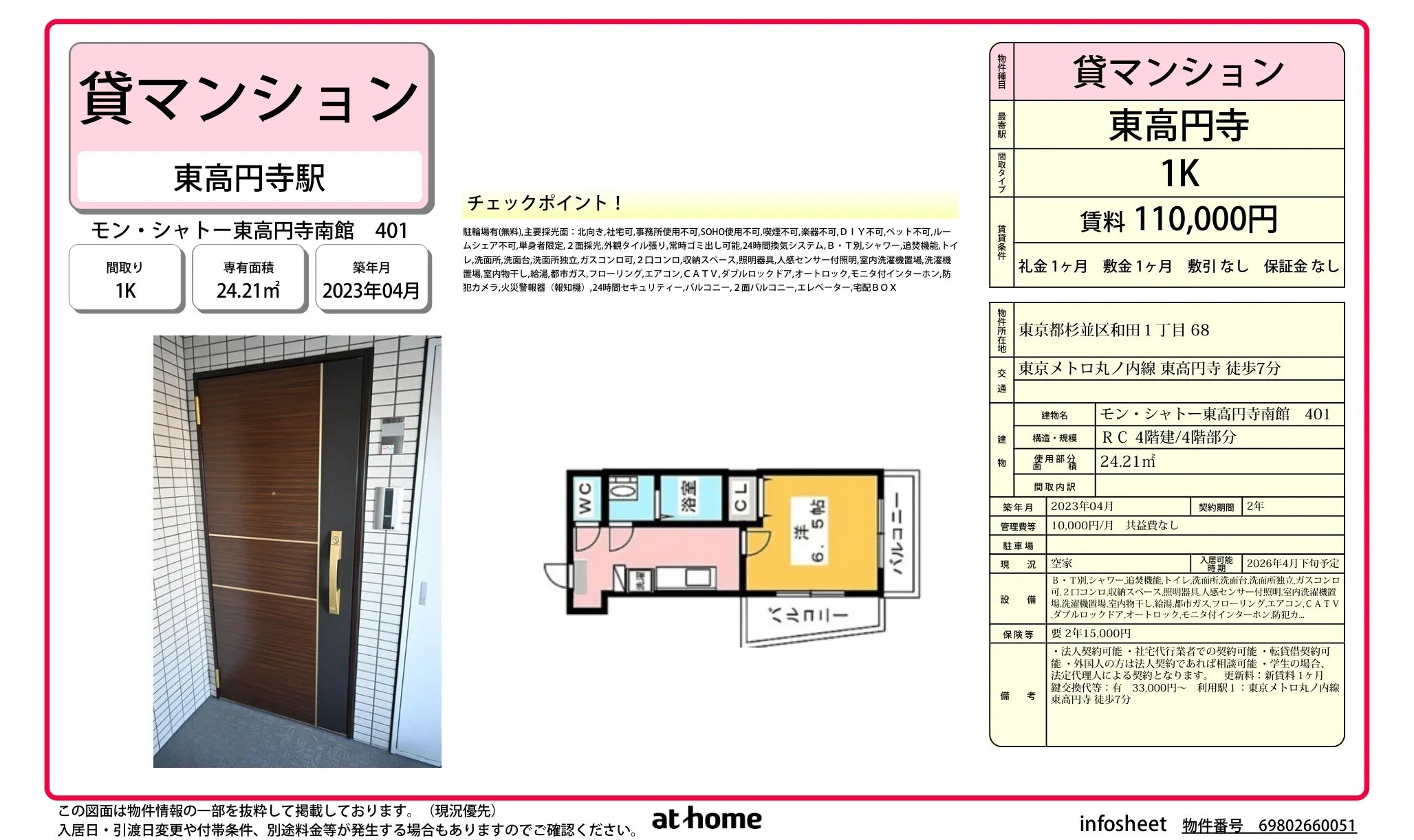 モン・シャトー東高円寺南館 0