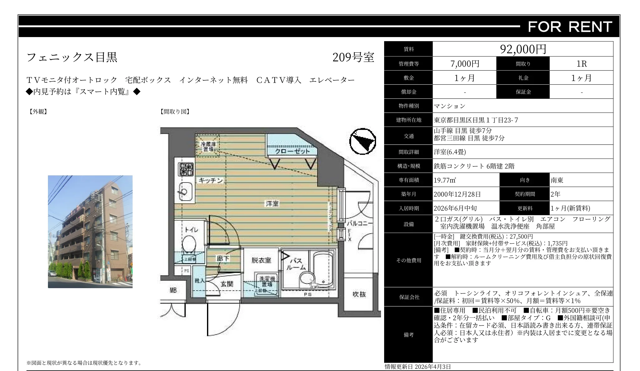 フェニックス目黒 209号 0