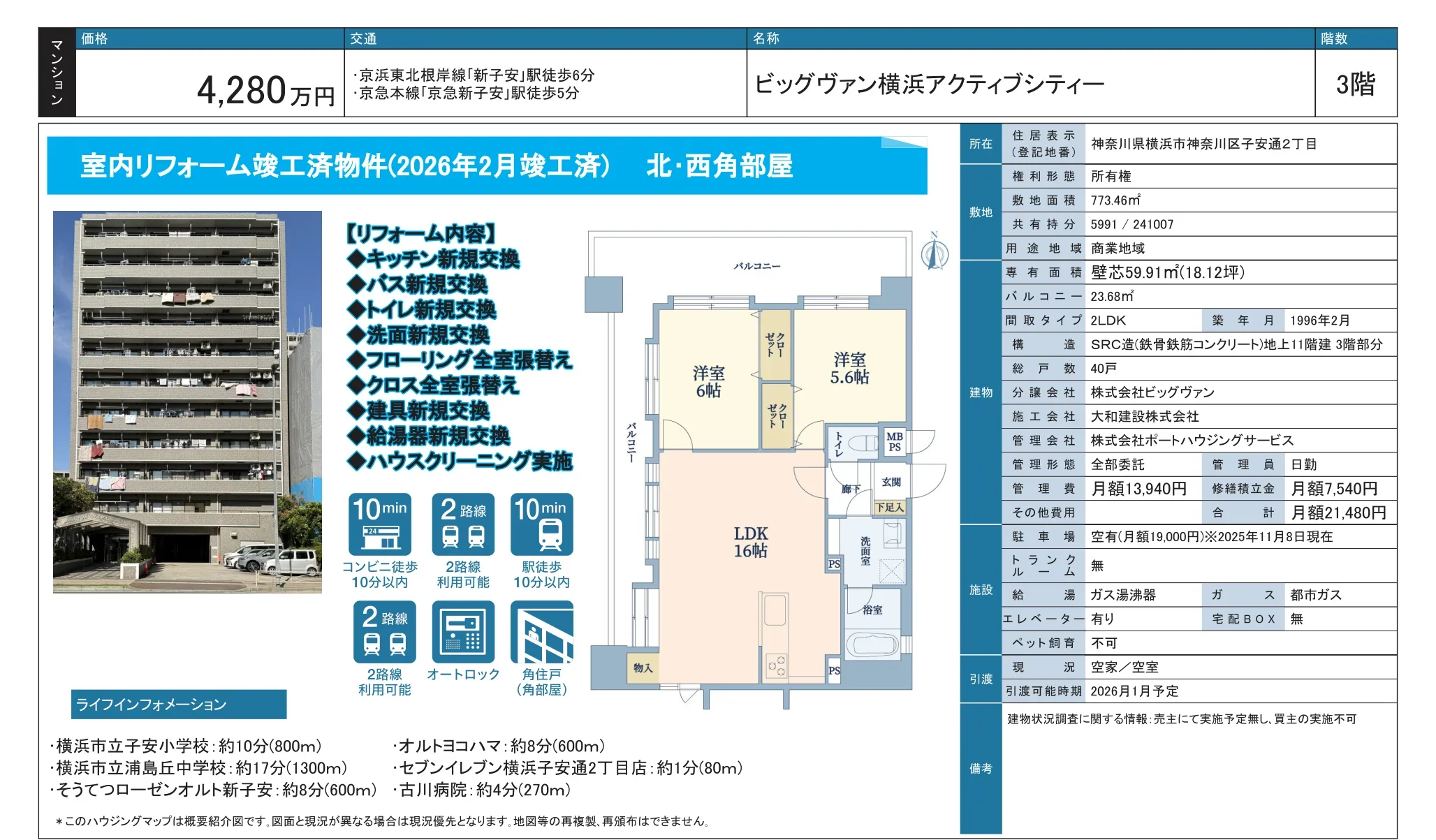 ビッグヴァン横浜アクティブシティー 3号 0