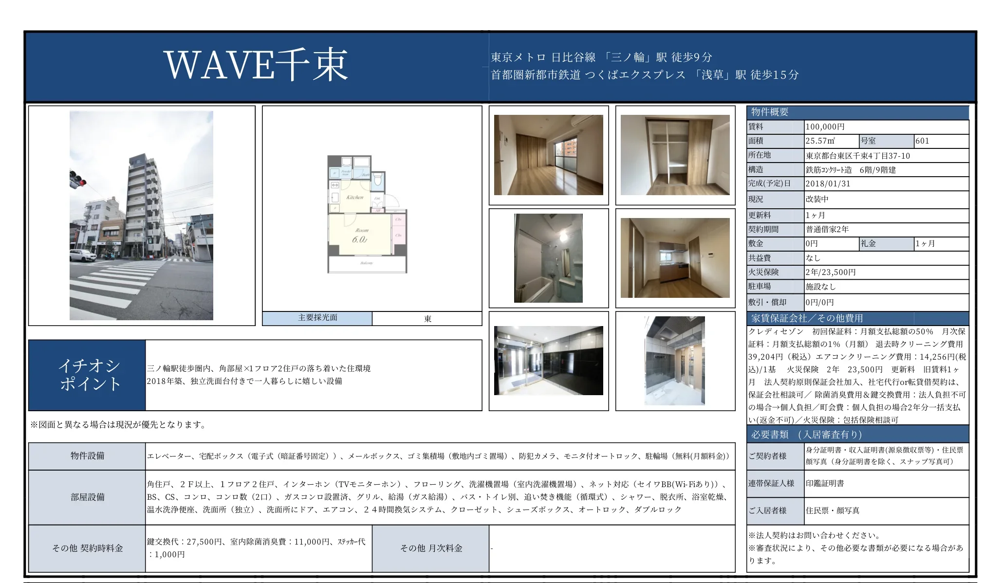 ウェーブ千束 601号 0