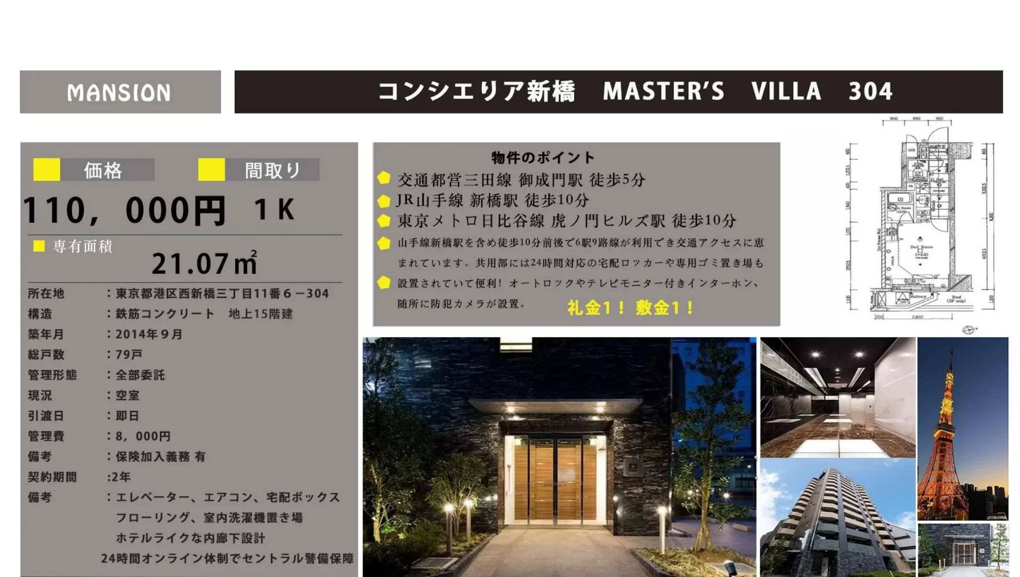 コンシェリア新橋 MASTER'S VILLA 304号 0