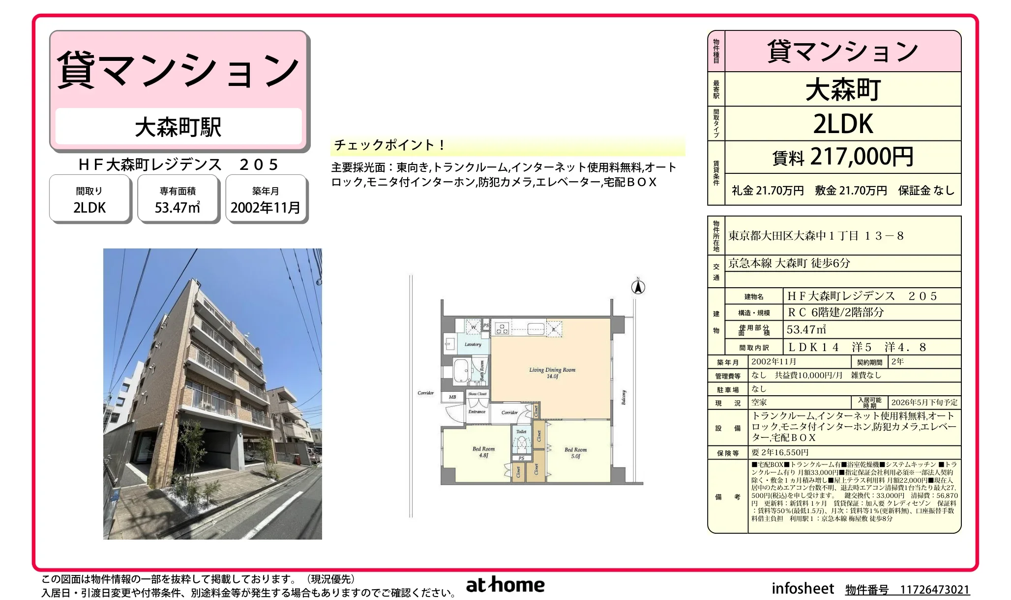 HF大森町レジデンス 205 205号 0