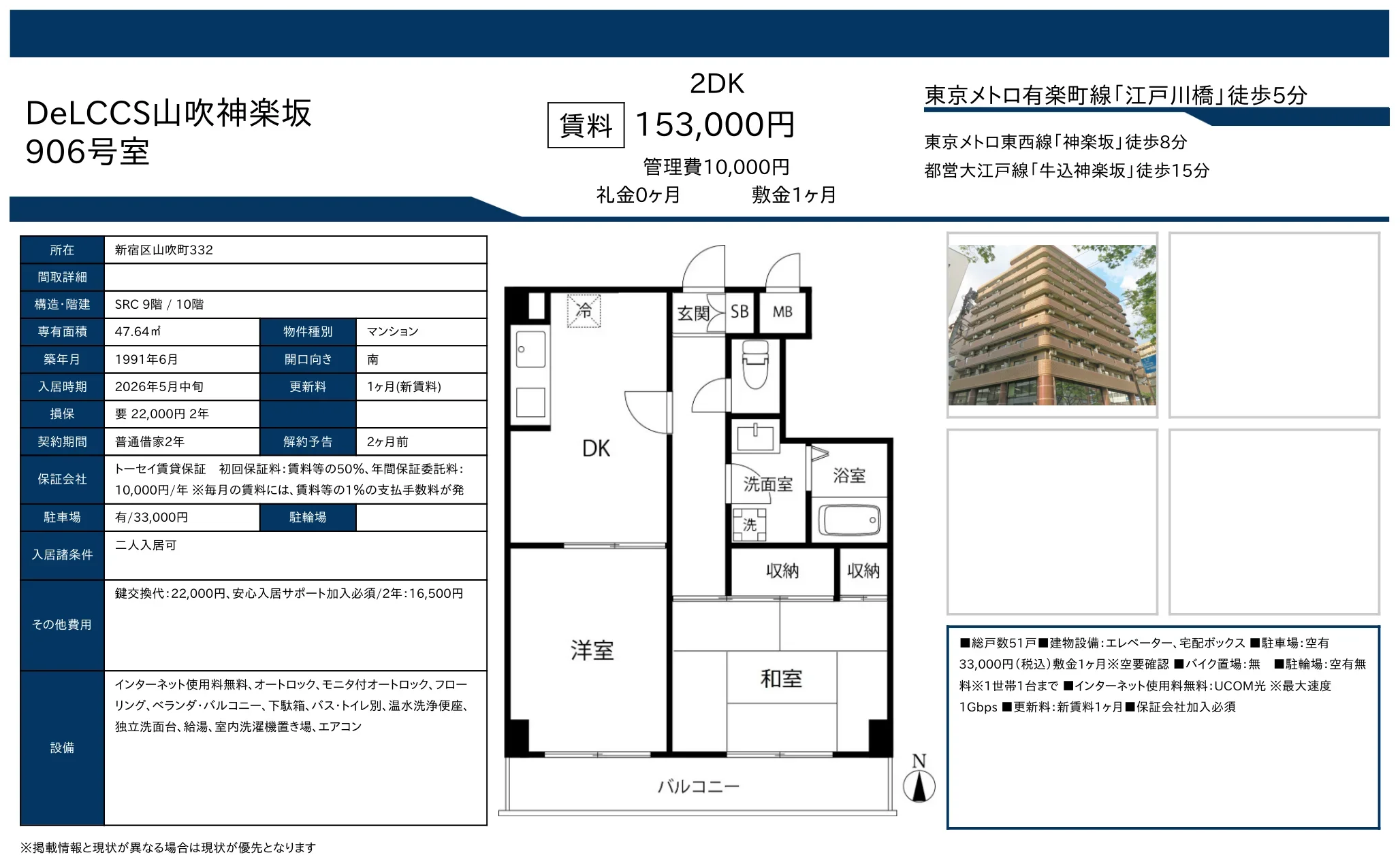 DeLCCS山吹神楽坂 906号 0