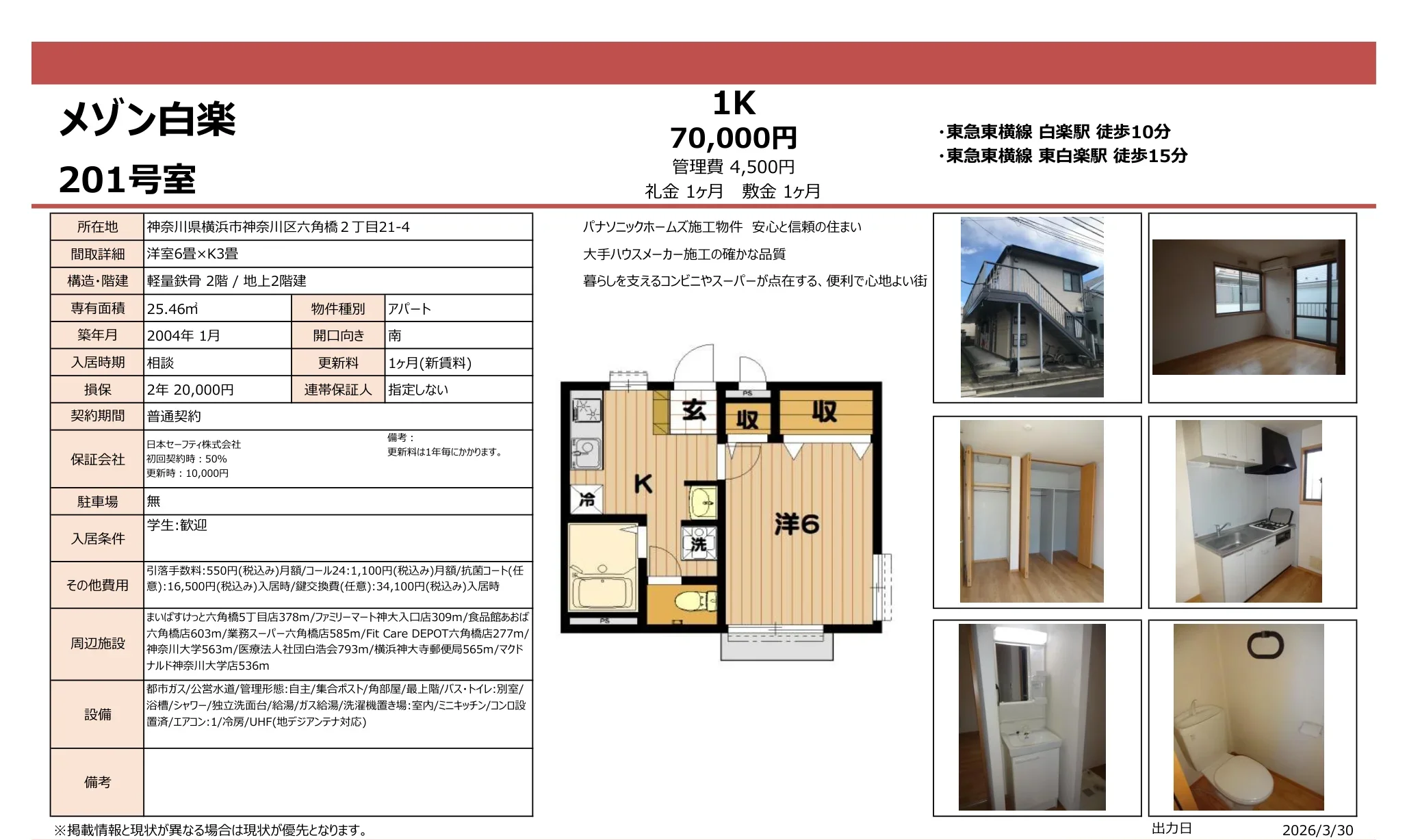 メゾン白楽 201号 0