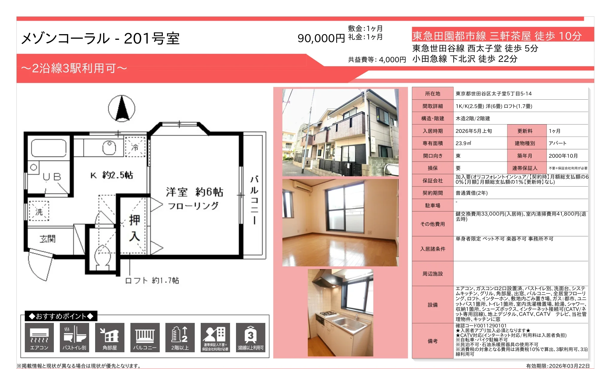 メゾンコーラル 201号 0