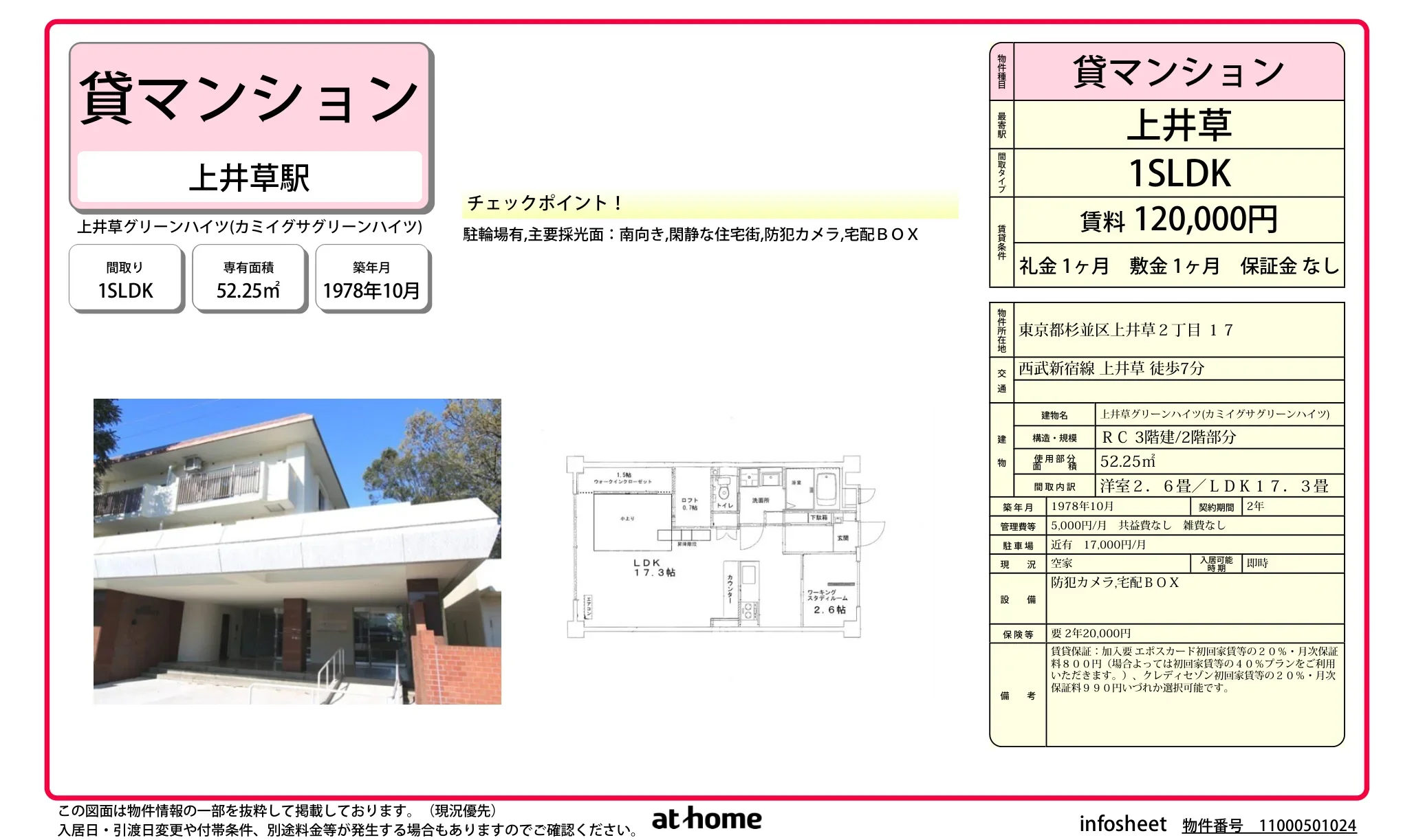上井草グリーンハイツ 2階 0