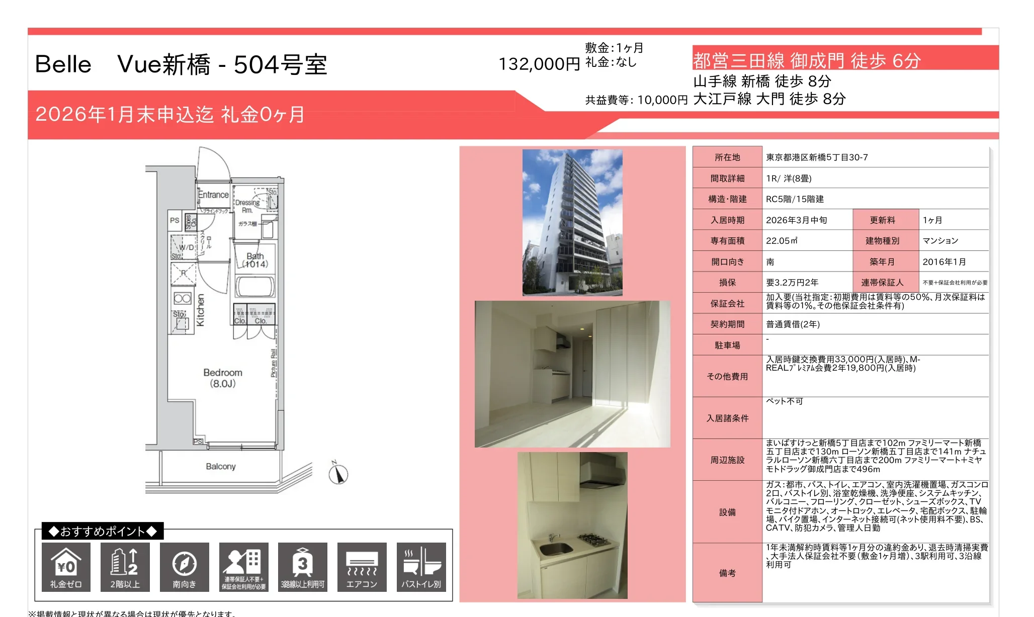 ベルビュー新橋 504号 0