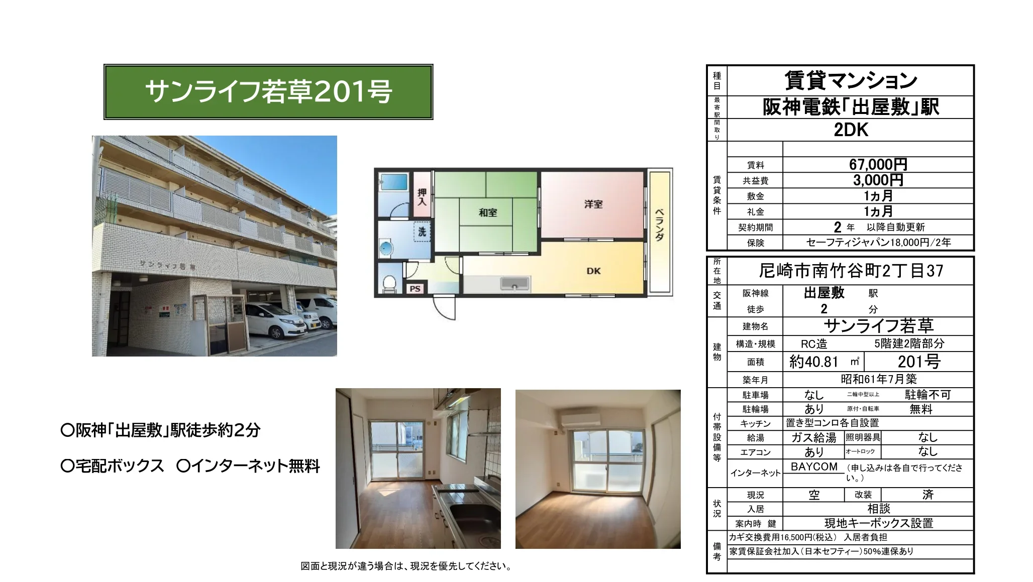 サンライフ若草 201号 0