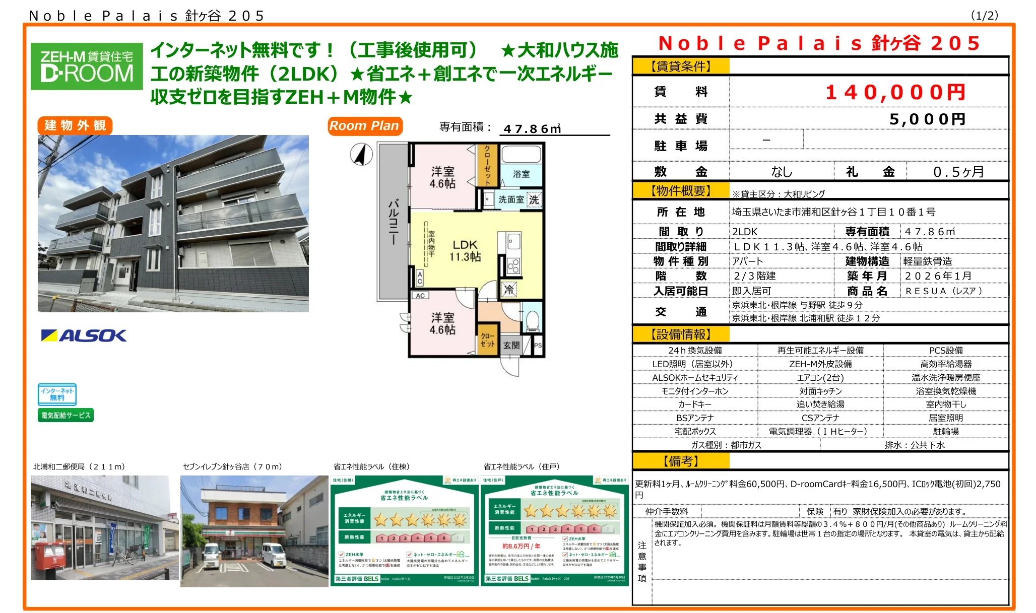 Noble Palais 針ヶ谷205 205号 0