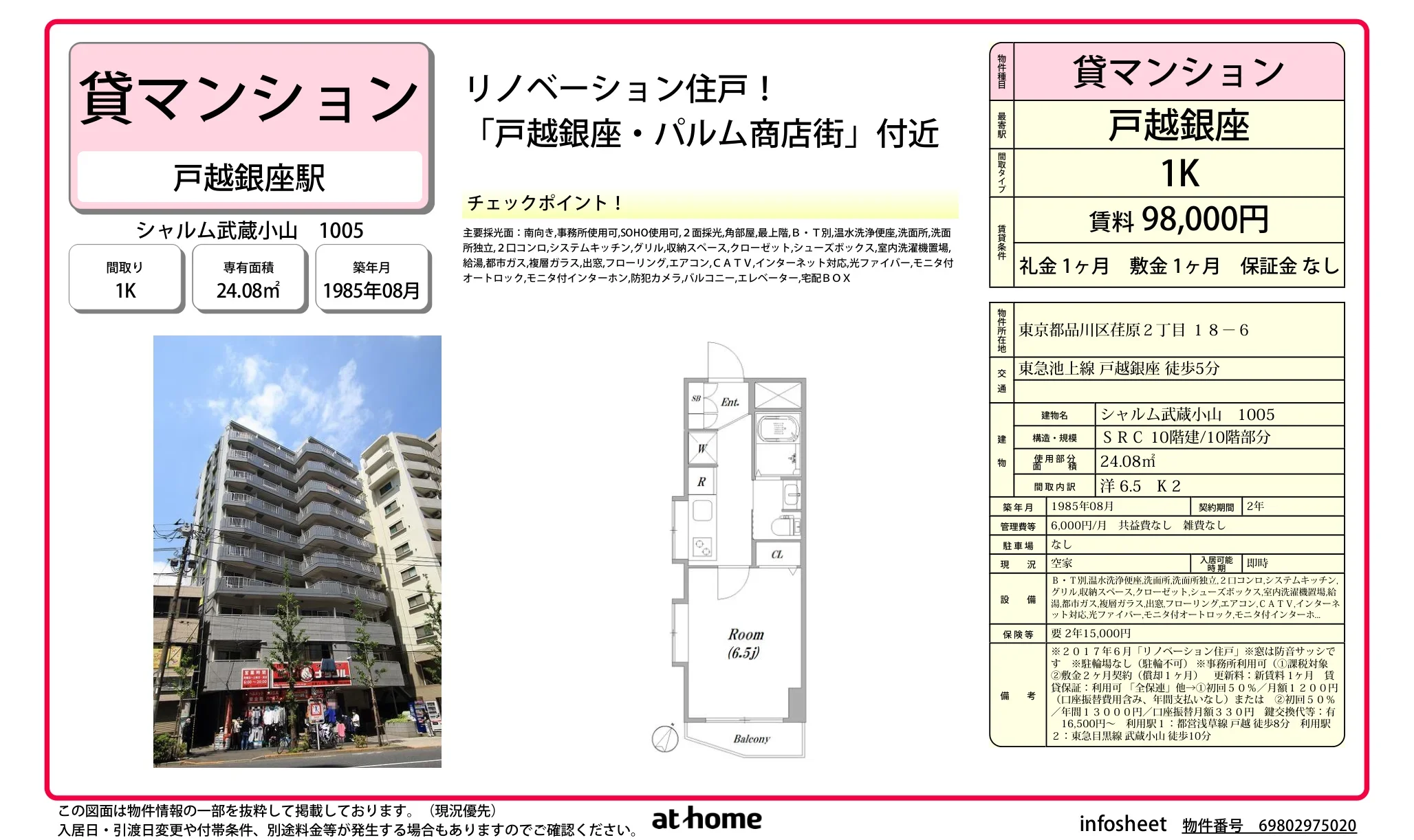 Vintage Studio Condo Near Station in Ebara 0