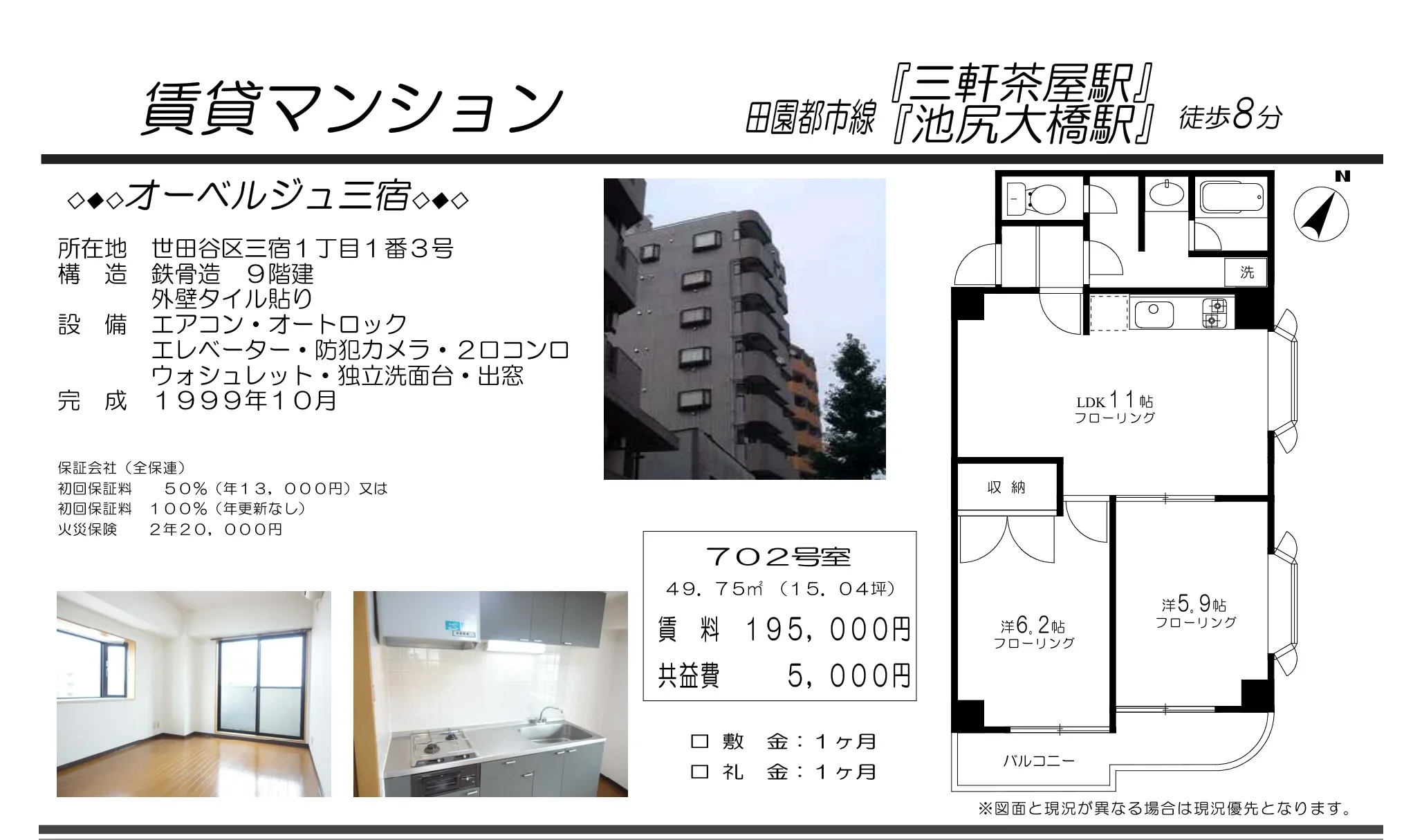 オーベルジュ三宿 702号 0