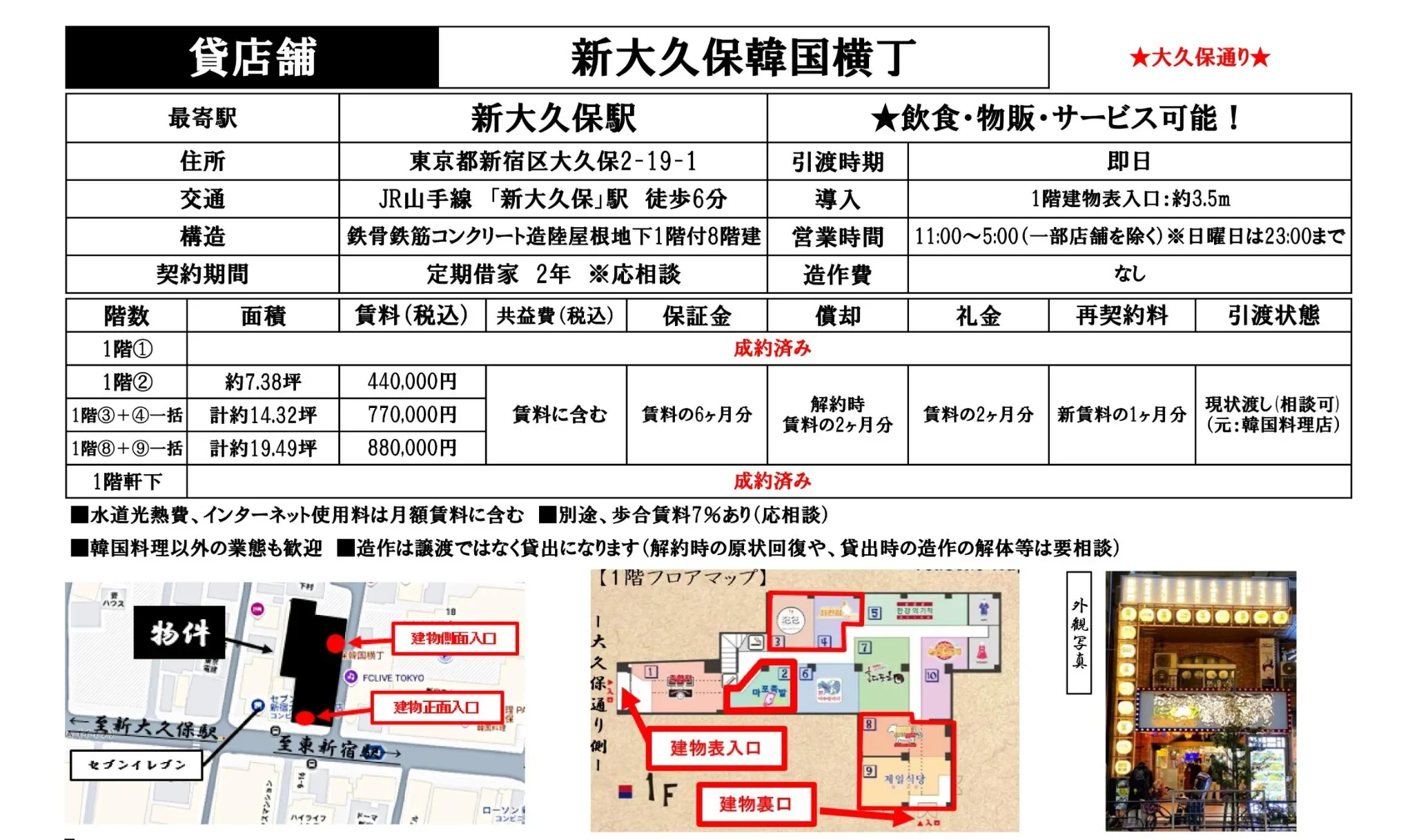 新大久保韓国横丁 1階② 0