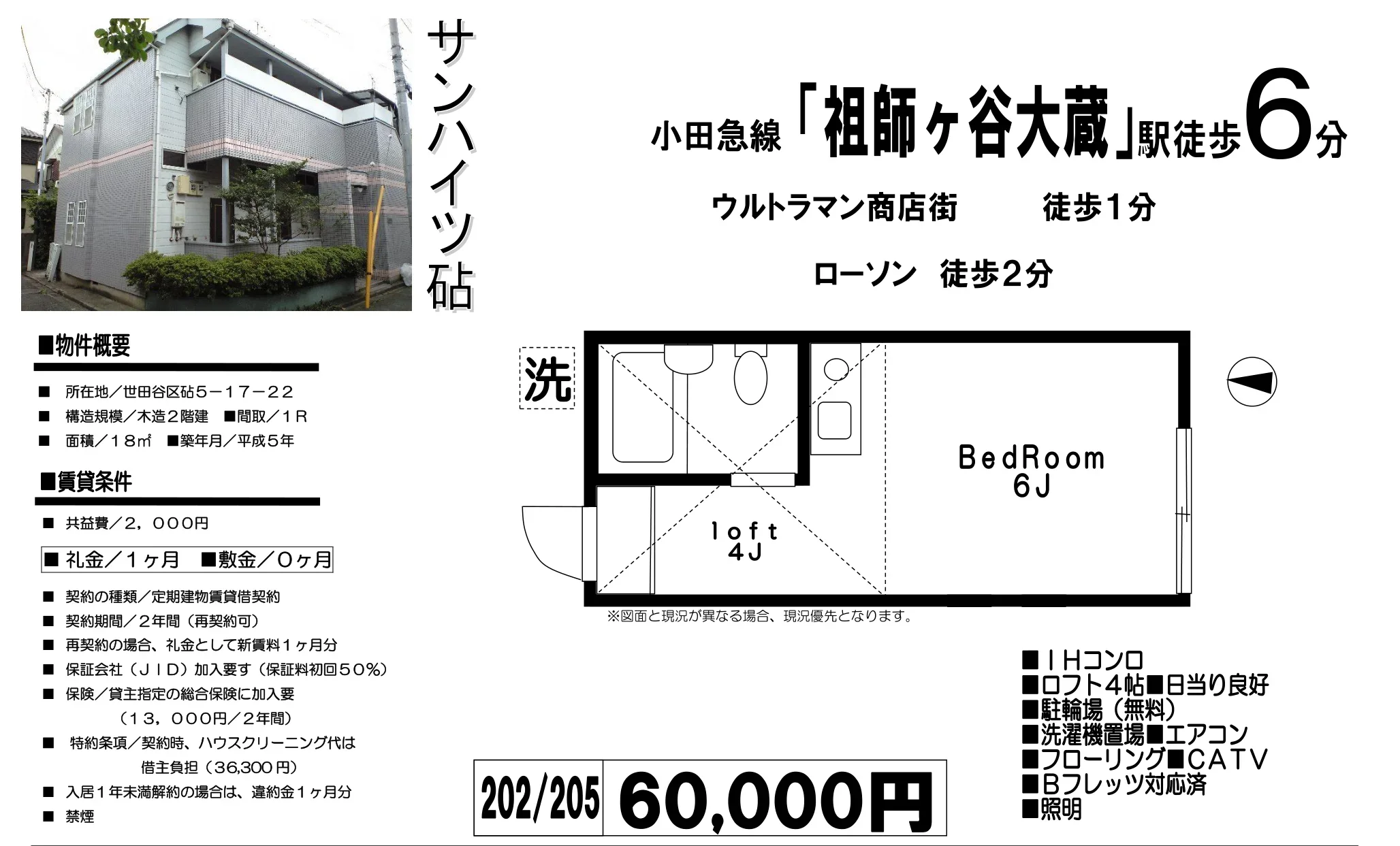 サンハイツ砧 202/205 0