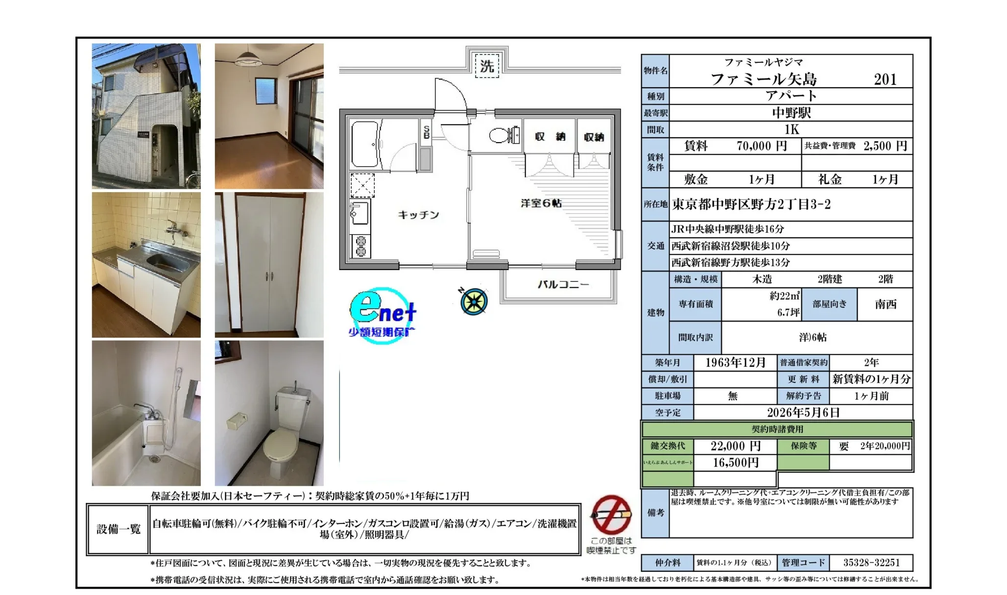 ファミール矢島 201号 0