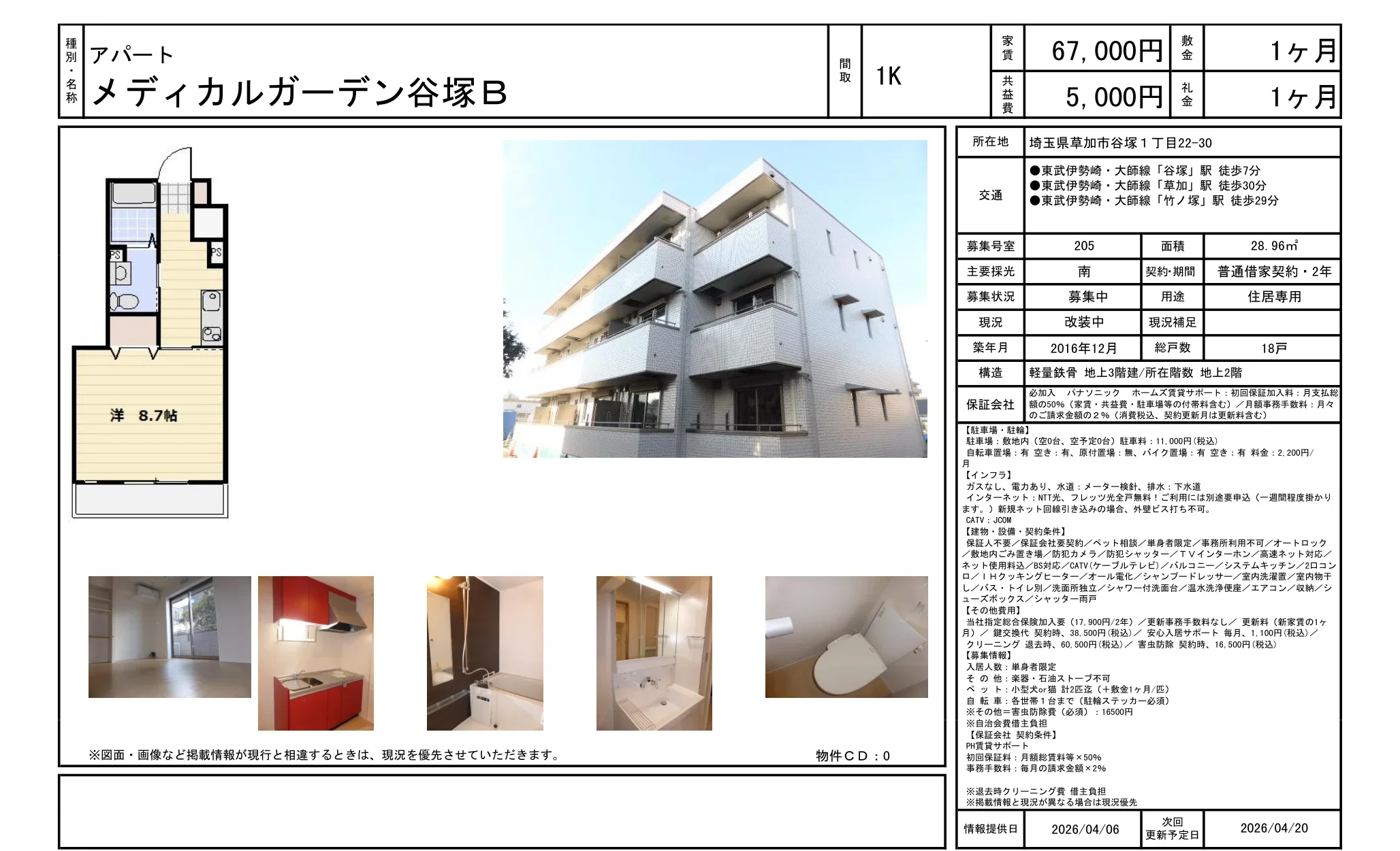 メディカルガーデン谷塚B 205号 0