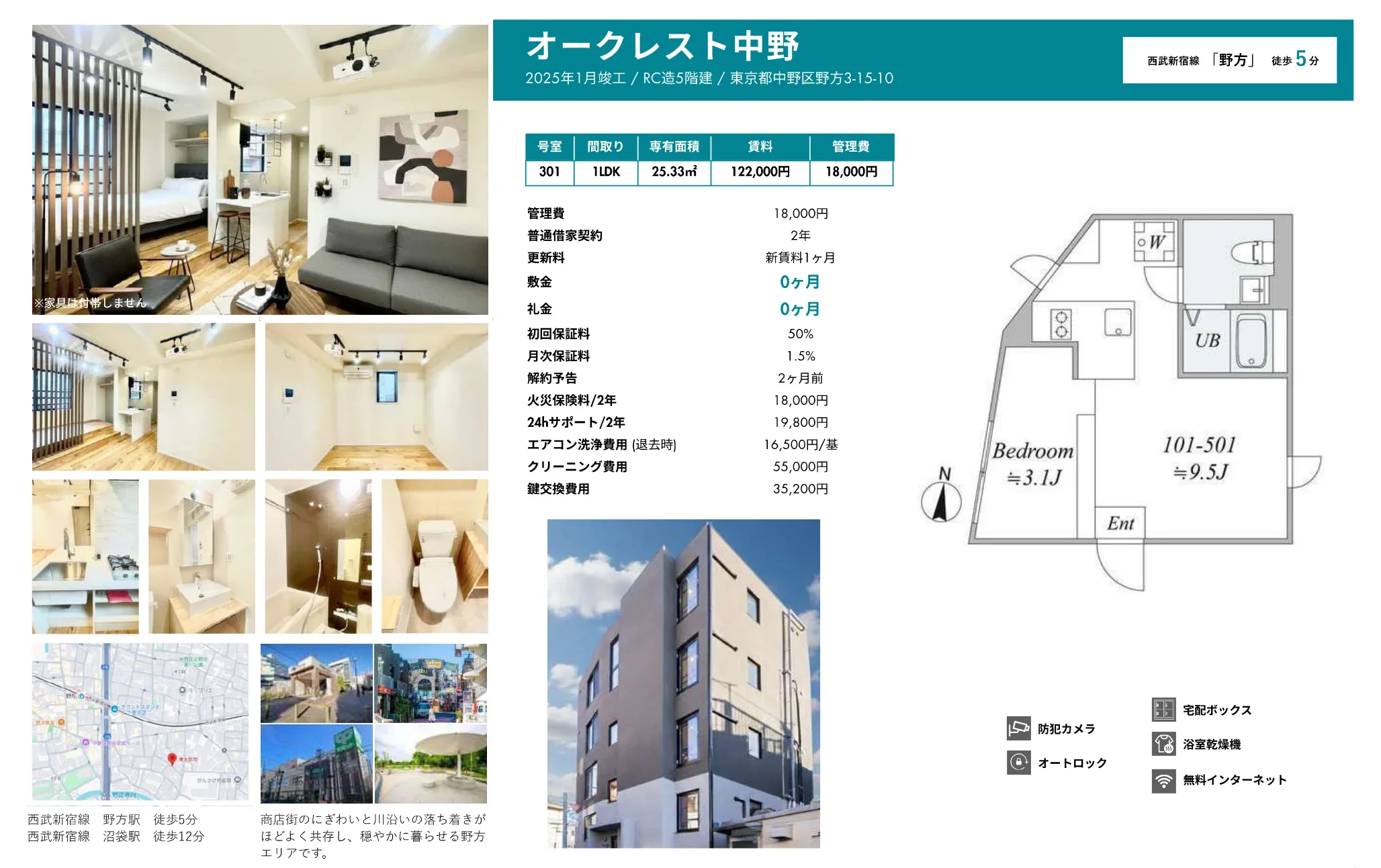 オークレスト中野 301号 0
