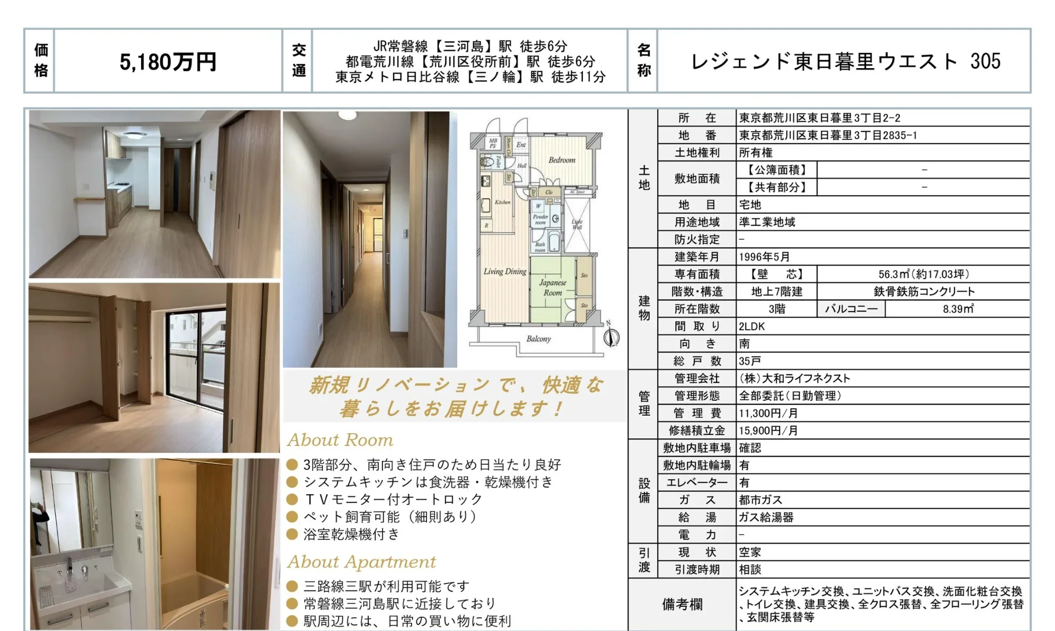レジェンド東日暮里ウエスト 305 305号 0